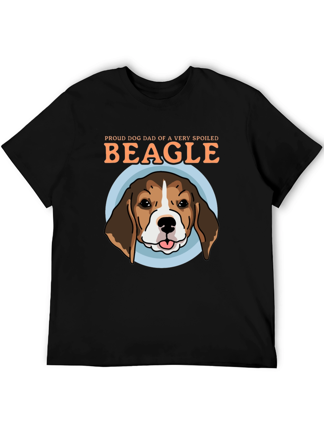 Black Proud Dog Dad Beagle Graphic T-Shirt view 5