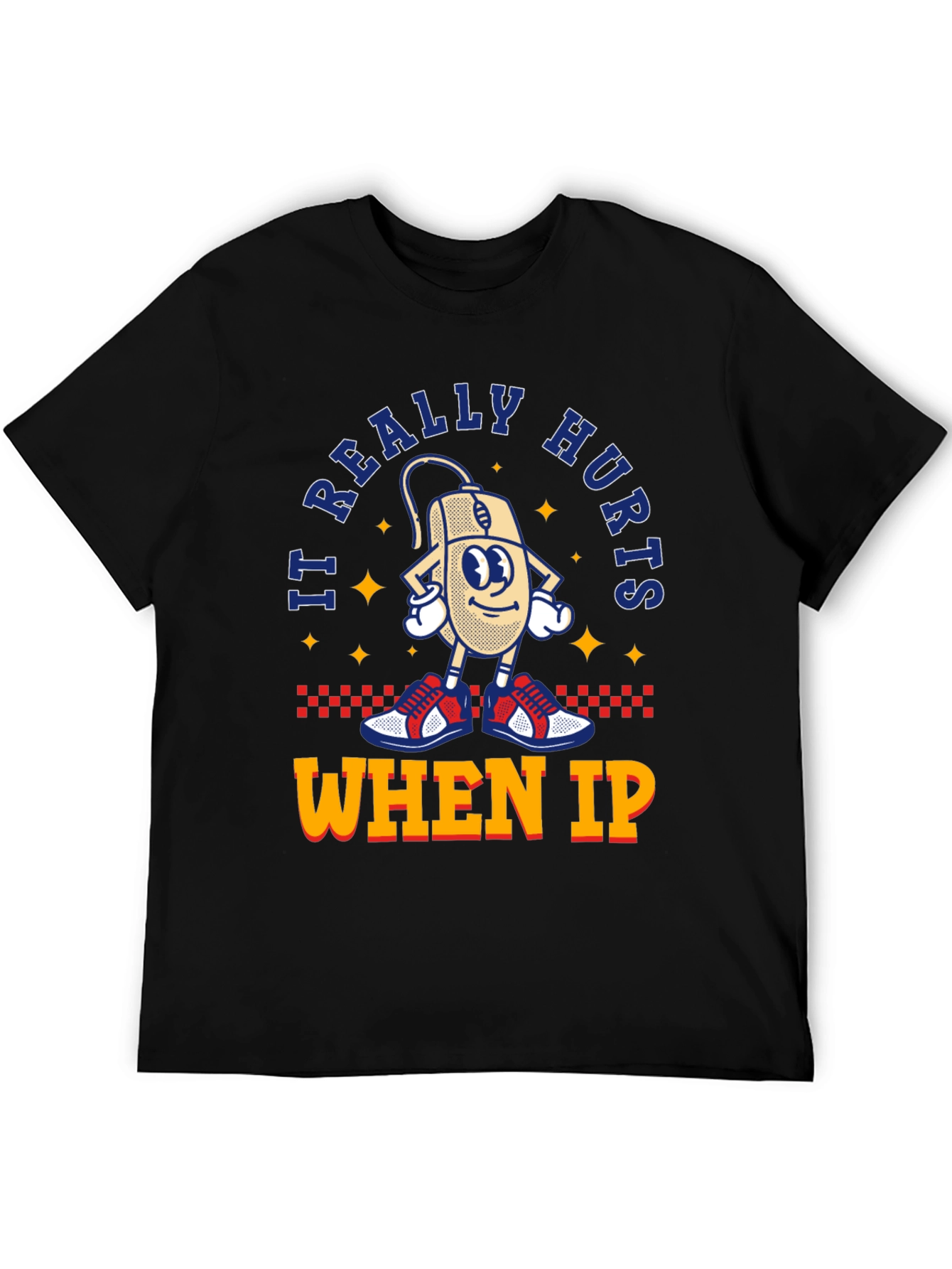 Black It Really Hurts When IP Retro T-Shirt view 5