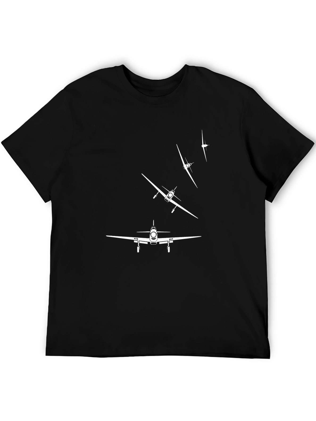 Black Vintage Airplane Graphic T-Shirt - Black view 5