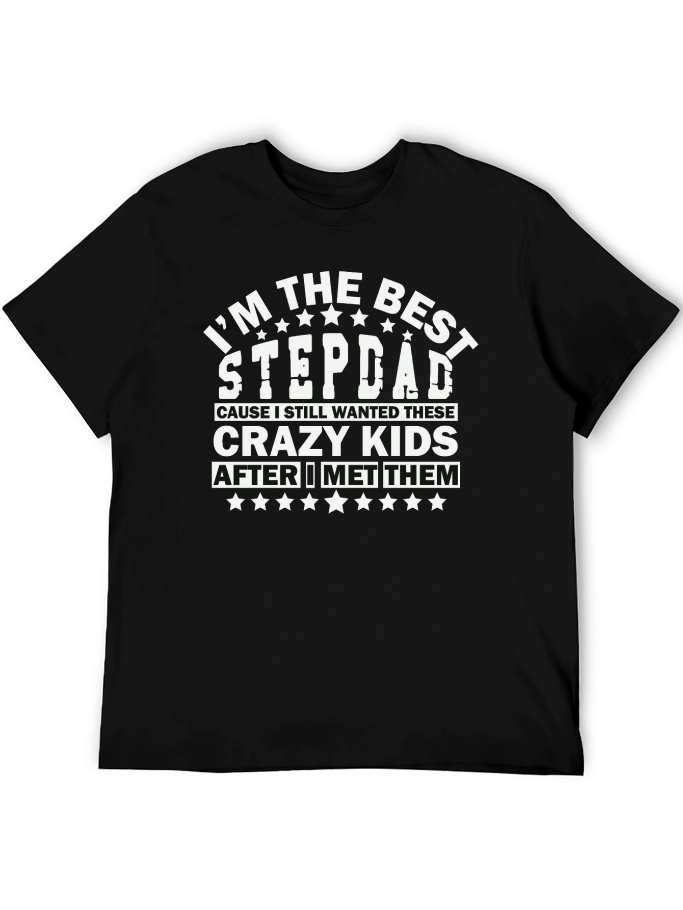 Black Best Stepdad T-Shirt - Funny Family Tee view 5