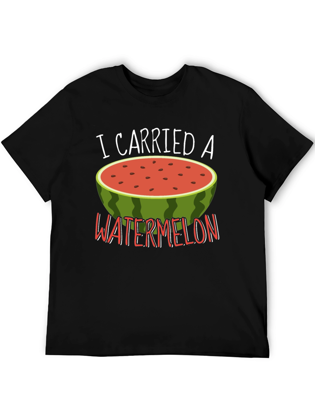 Black Funny Watermelon Graphic Tee view 5