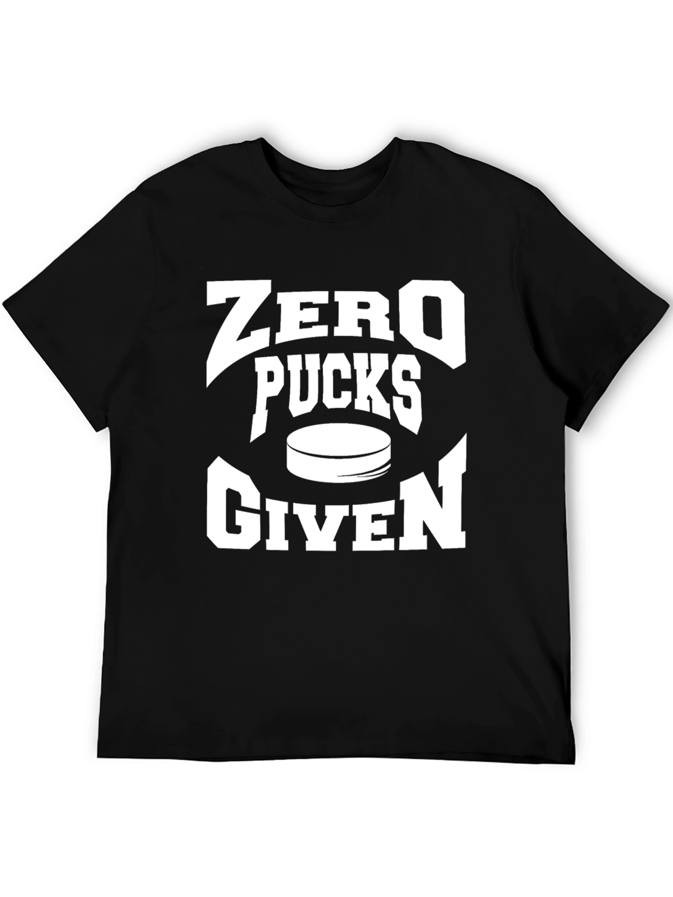 Black Zero Pucks Given Hockey T-Shirt view 5