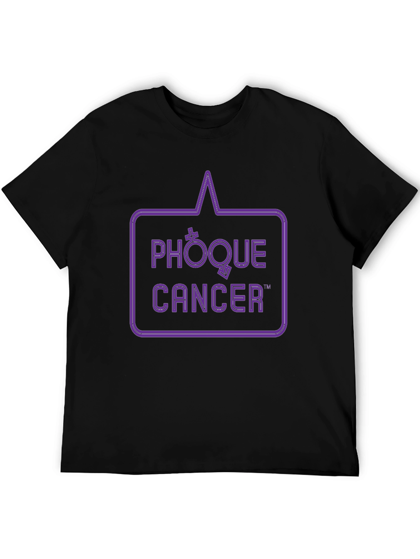 Black Phóque Cancer Graphic T-Shirt - Unisex Black Tee view 5