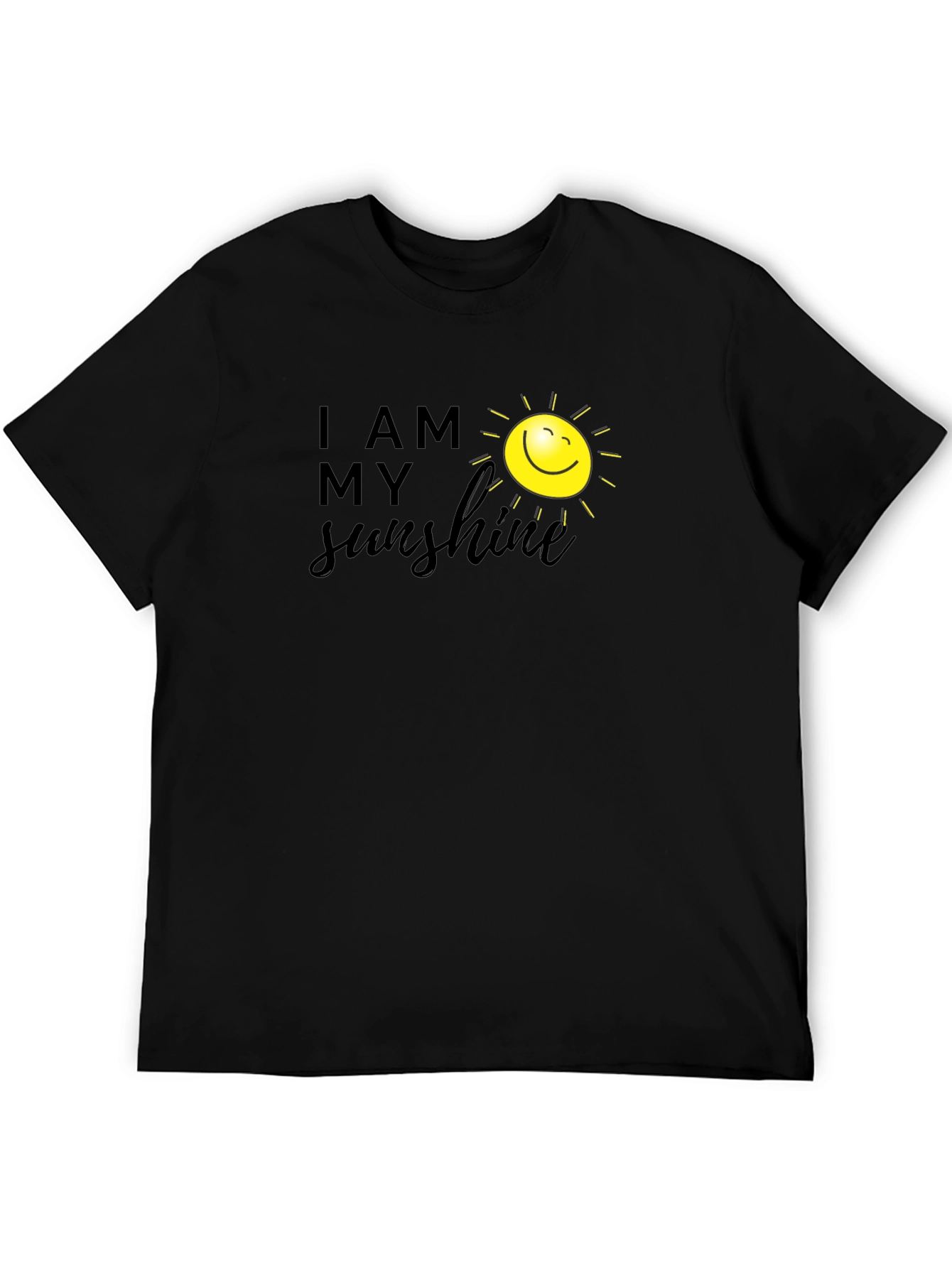 Black I Am My Sunshine Graphic Tee - Black Cotton T-Shirt view 5