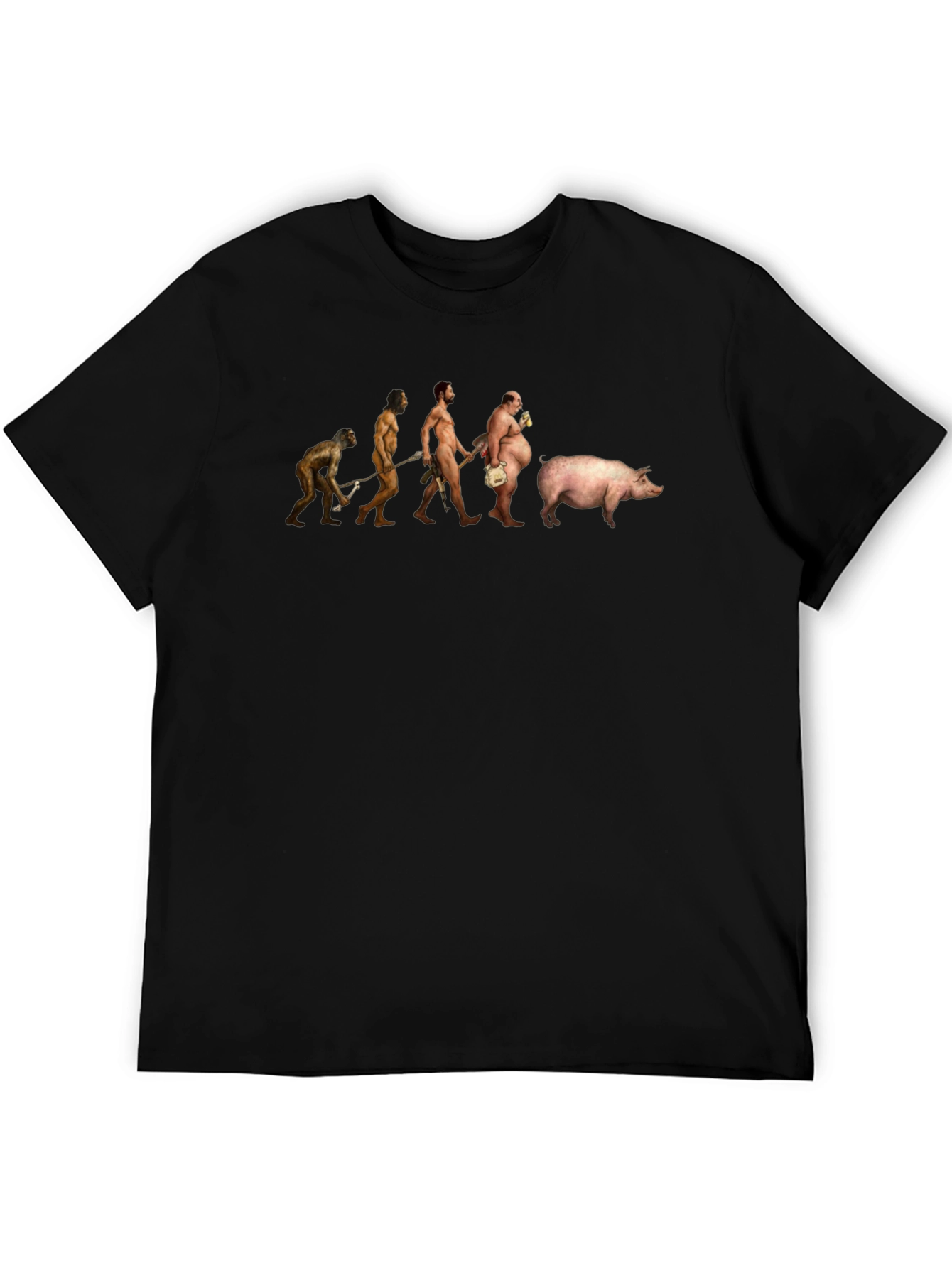 Black Evolution of Pig T-Shirt view 5