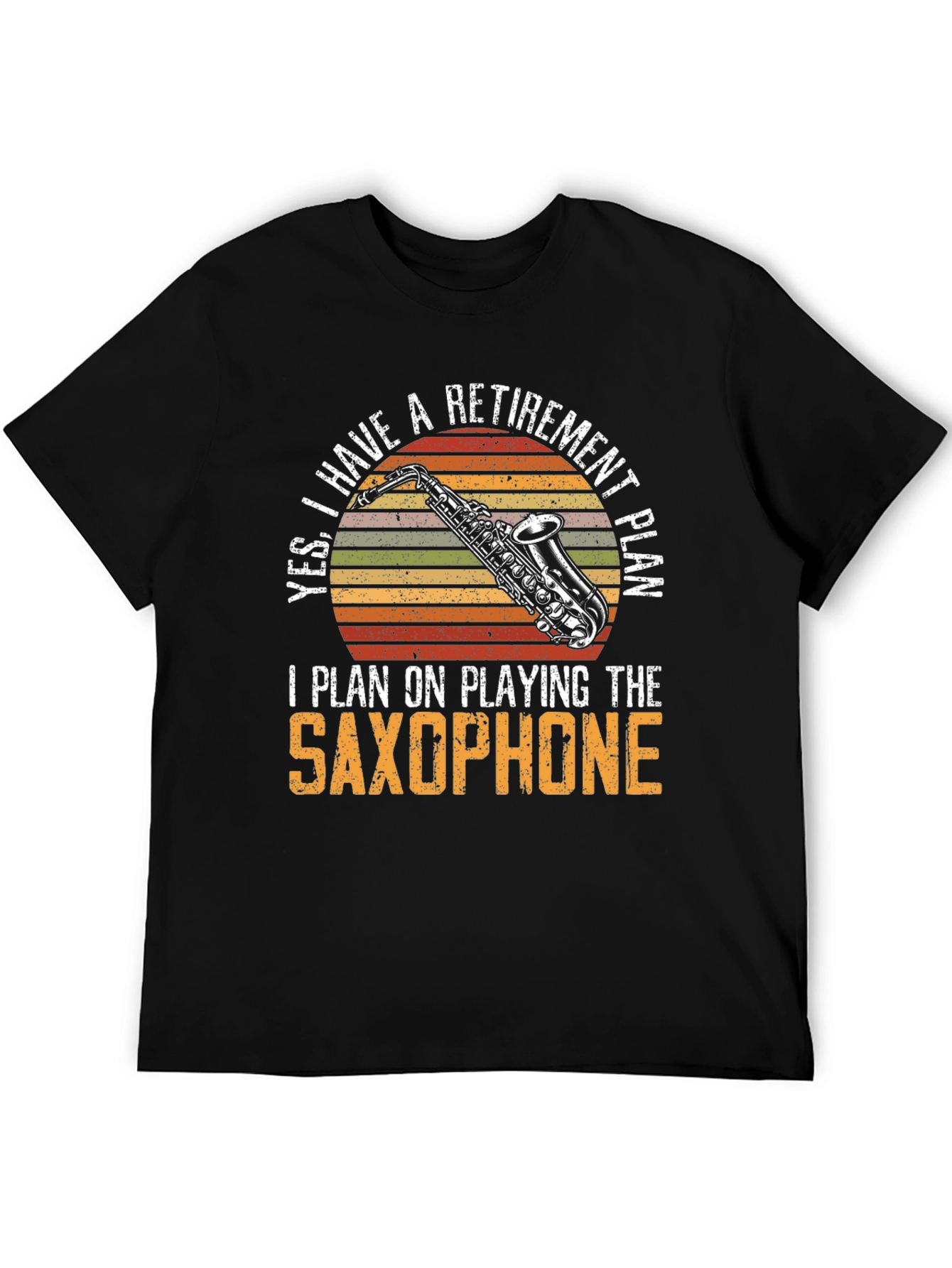 Black Retirement Saxophone T-Shirt - Musician Gift Tee view 5