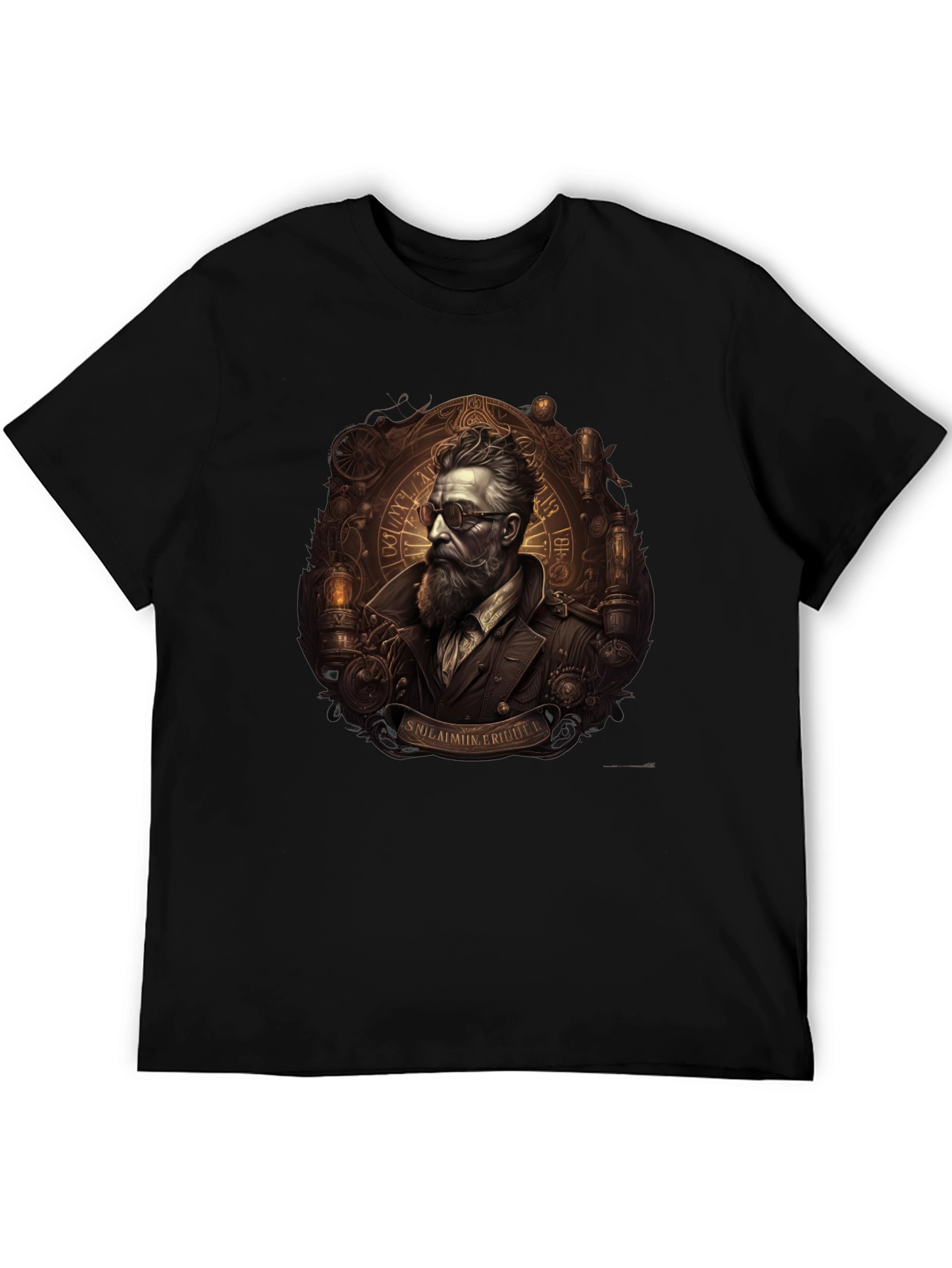 Black Steampunk Gentleman Graphic Tee - Unique Design view 5