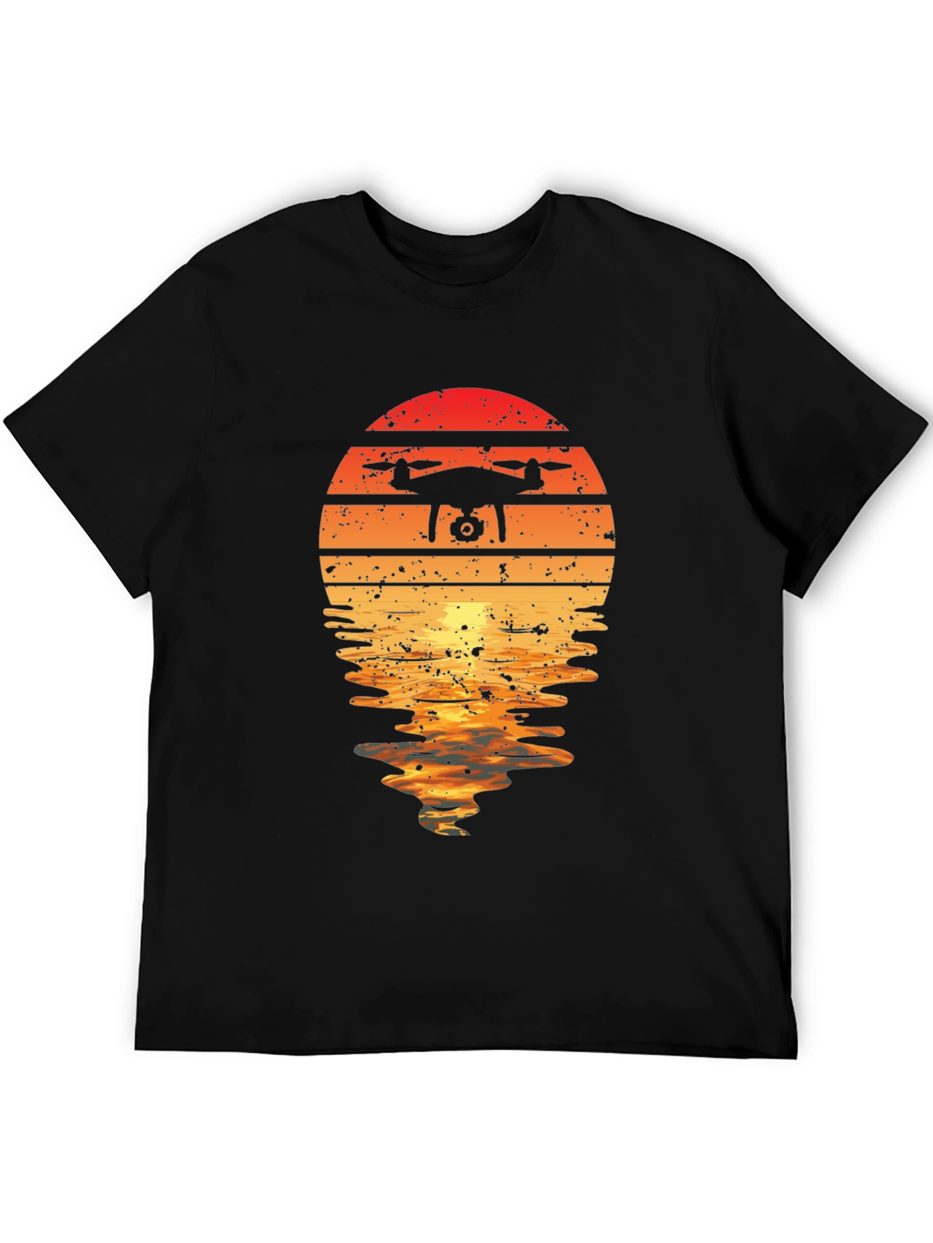 Black Drone Sunset Graphic Tee -  Unique Design view 5