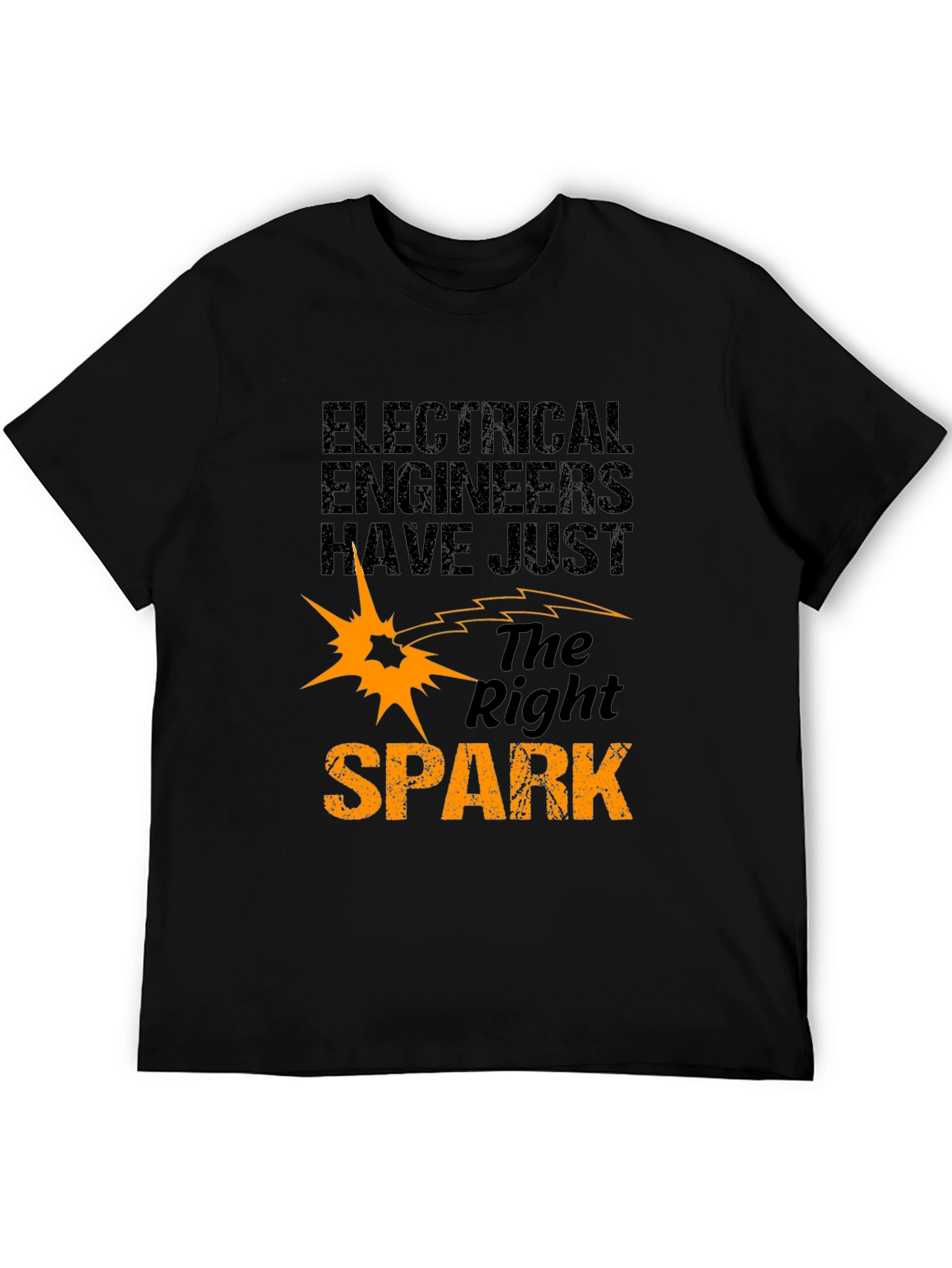 Black Electrical Engineer 'Right Spark' Graphic T-Shirt view 5
