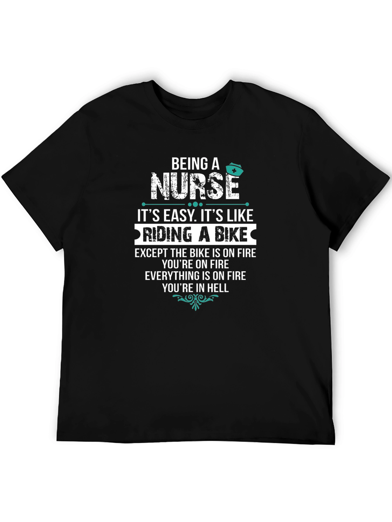 Black Being A Nurse T-Shirt view 5