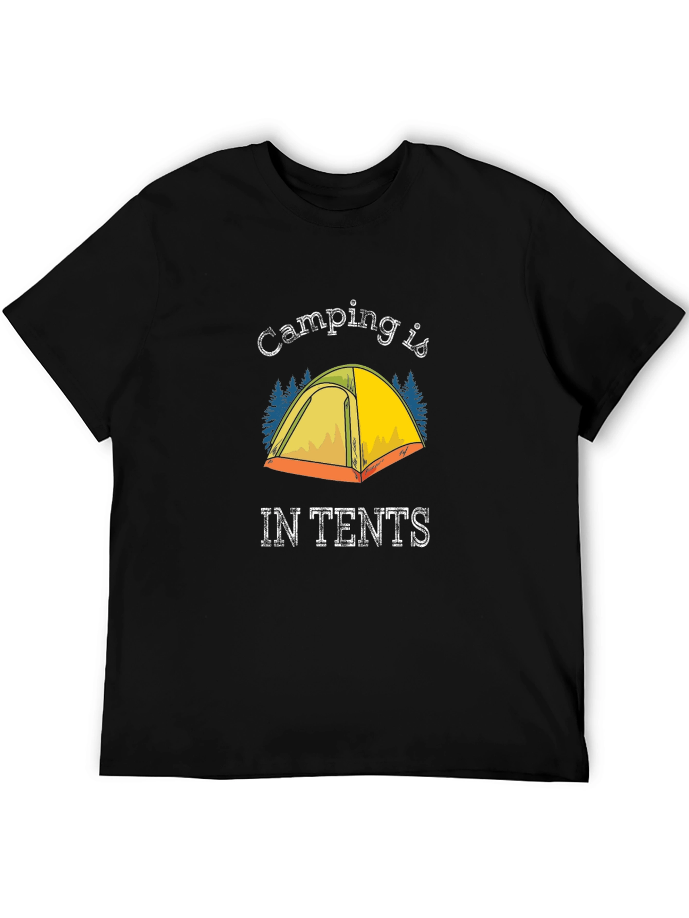 Black Camping is IN TENTS Graphic T-Shirt view 5
