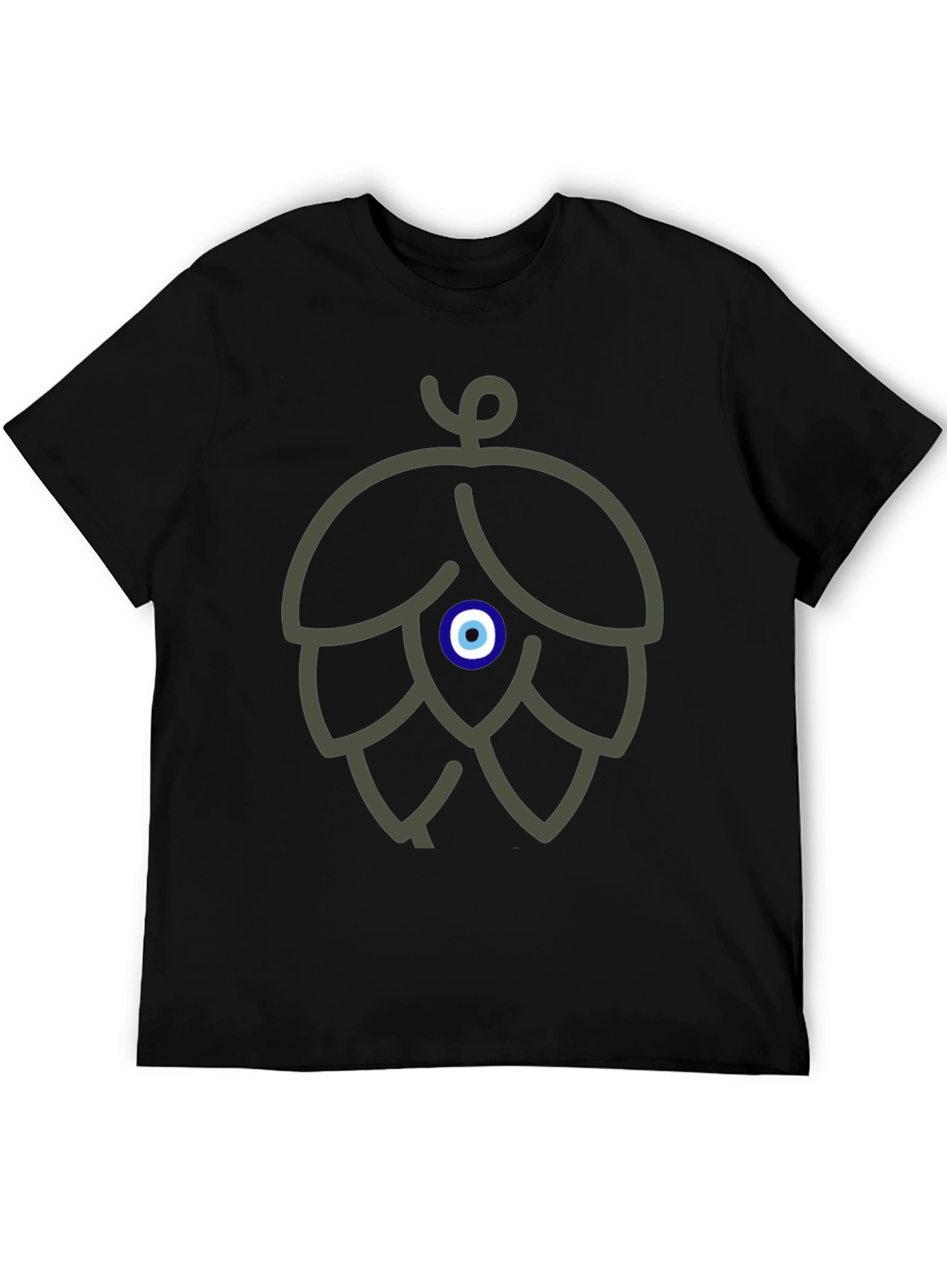 Black Evil Eye Hop Graphic Tee - Black Cotton T-Shirt view 5