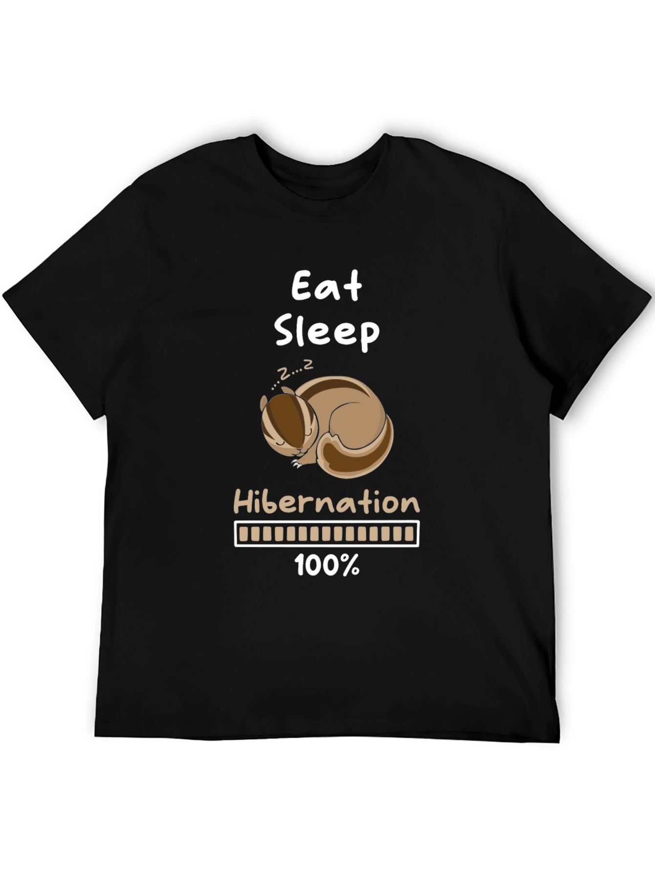 Black Eat Sleep Hibernation T-Shirt Funny Animal Lover Tee view 5