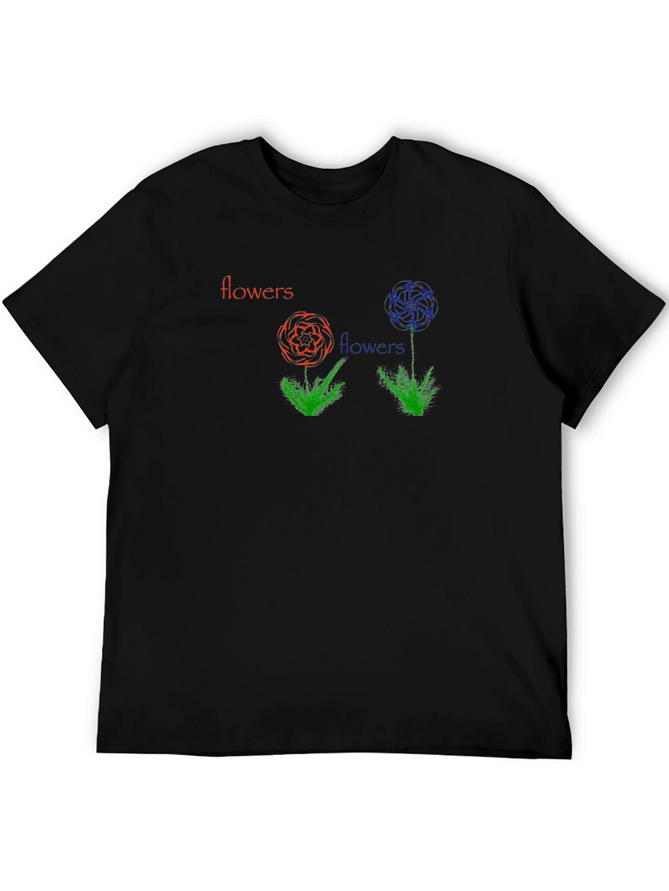 Black Flowers Graphic Print Black T-Shirt view 5