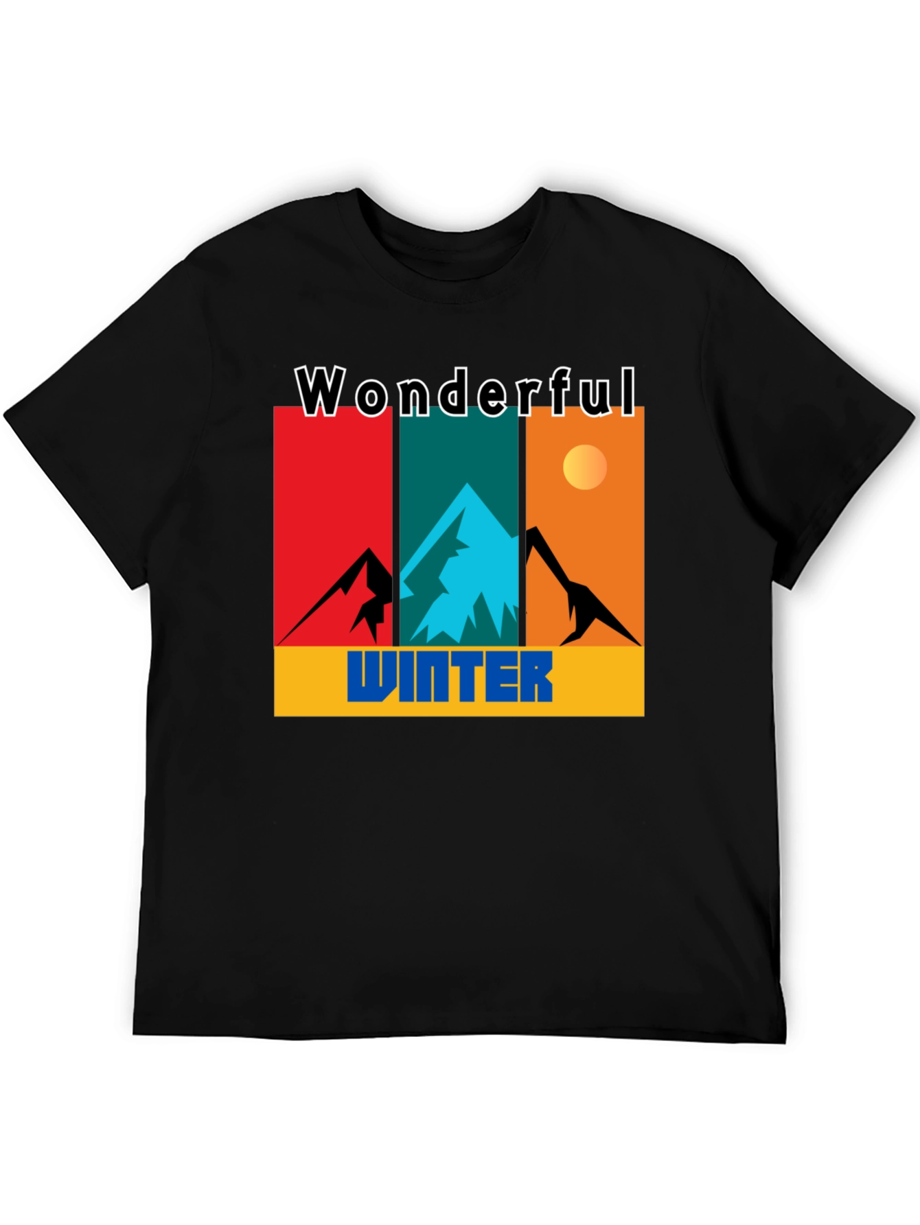 Black Wonderful Winter Graphic Tee view 5