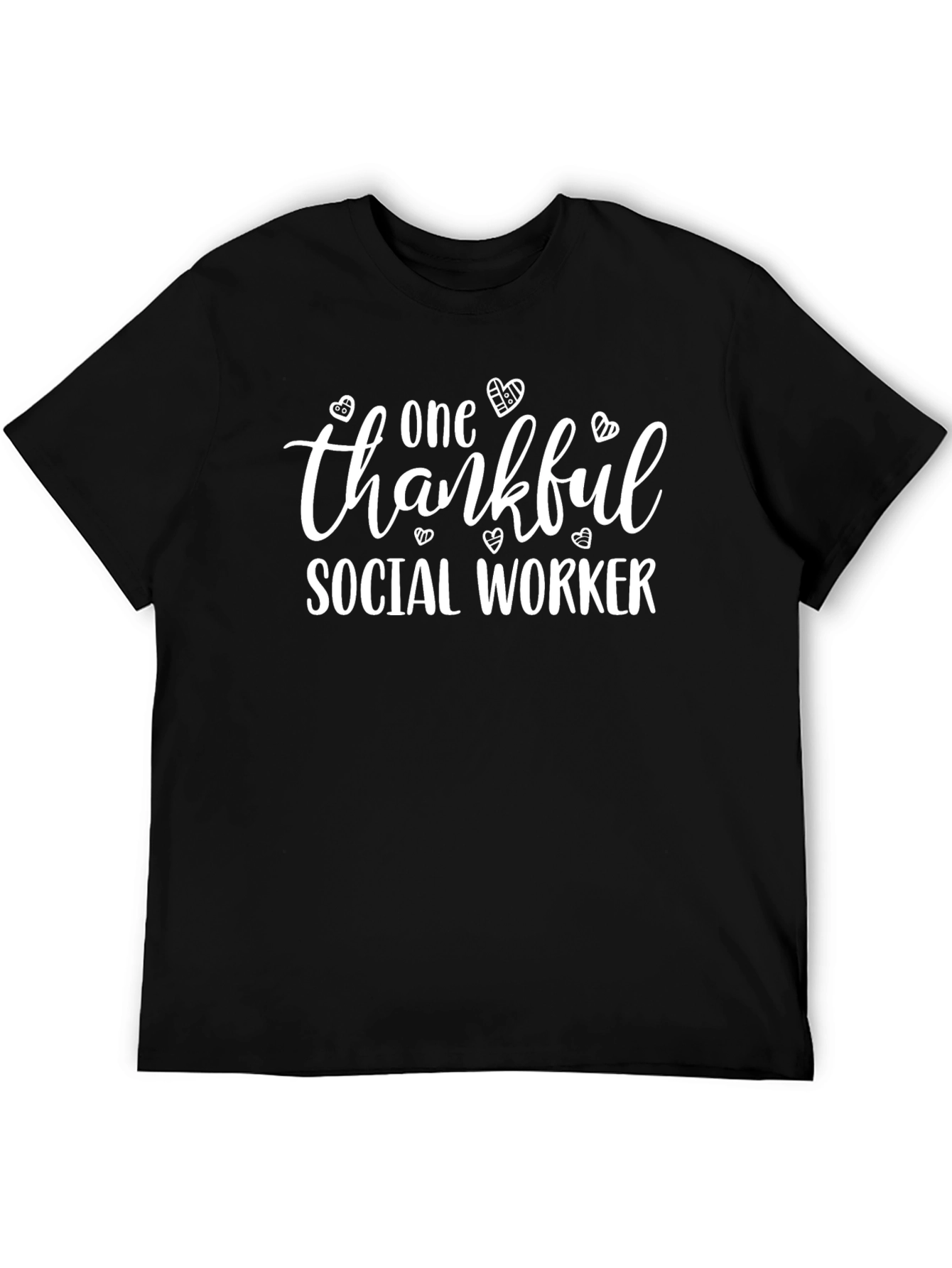 Black Thankful Social Worker T-Shirt - Black view 5