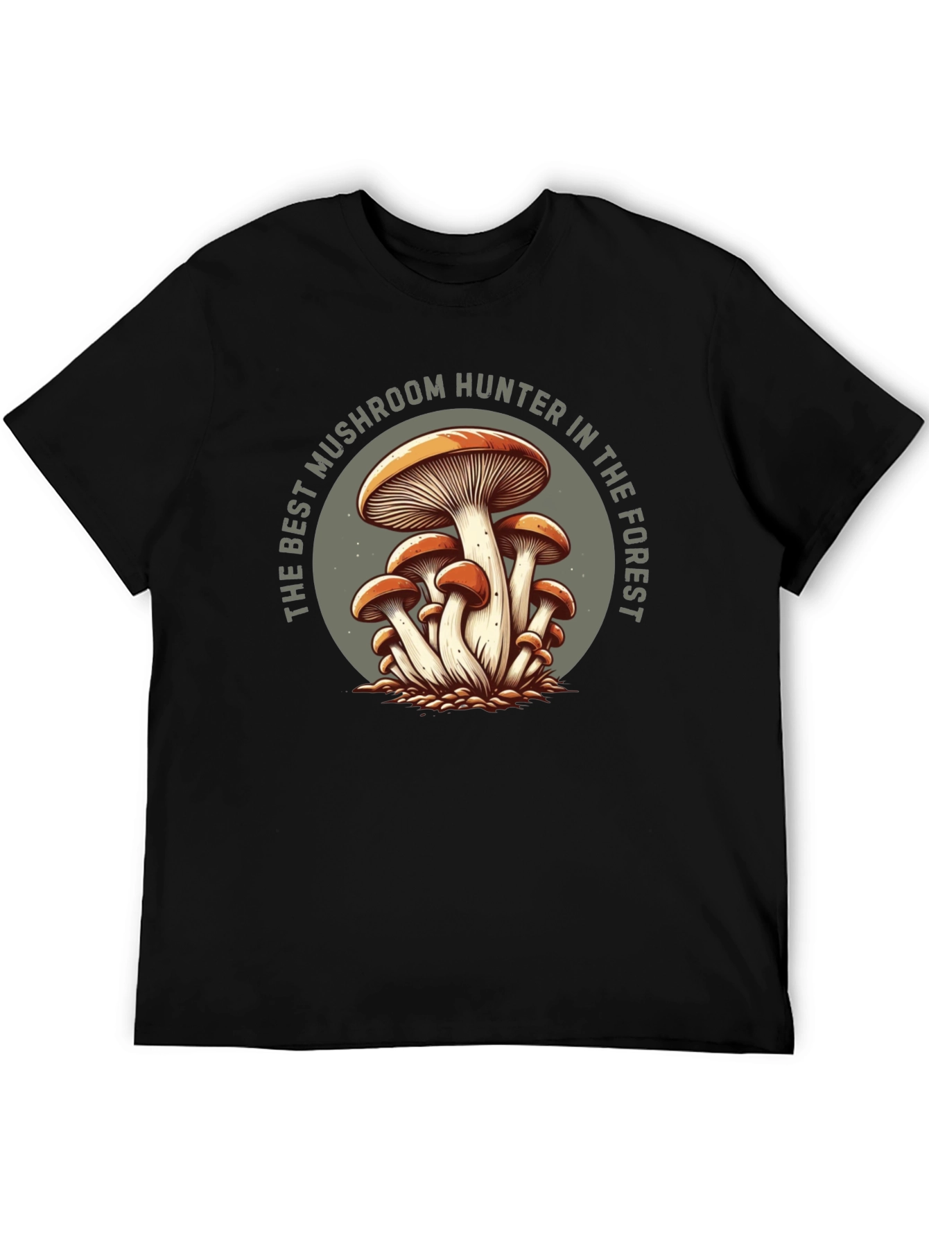 Black Mushroom Hunter T-Shirt - Forest Forager Tee view 5
