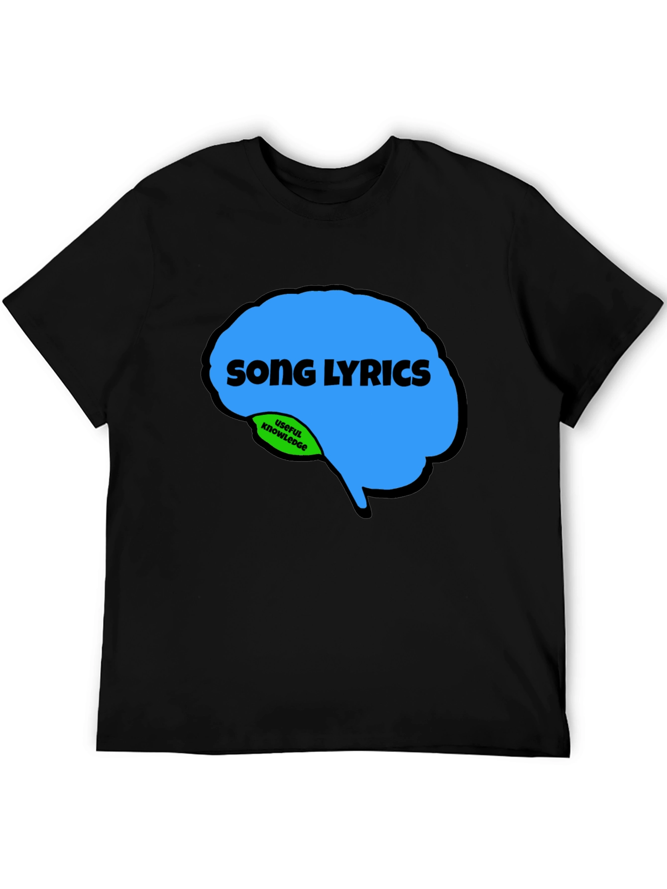 Black Song Lyrics Brain T-Shirt - Funny Music Lover Tee view 5
