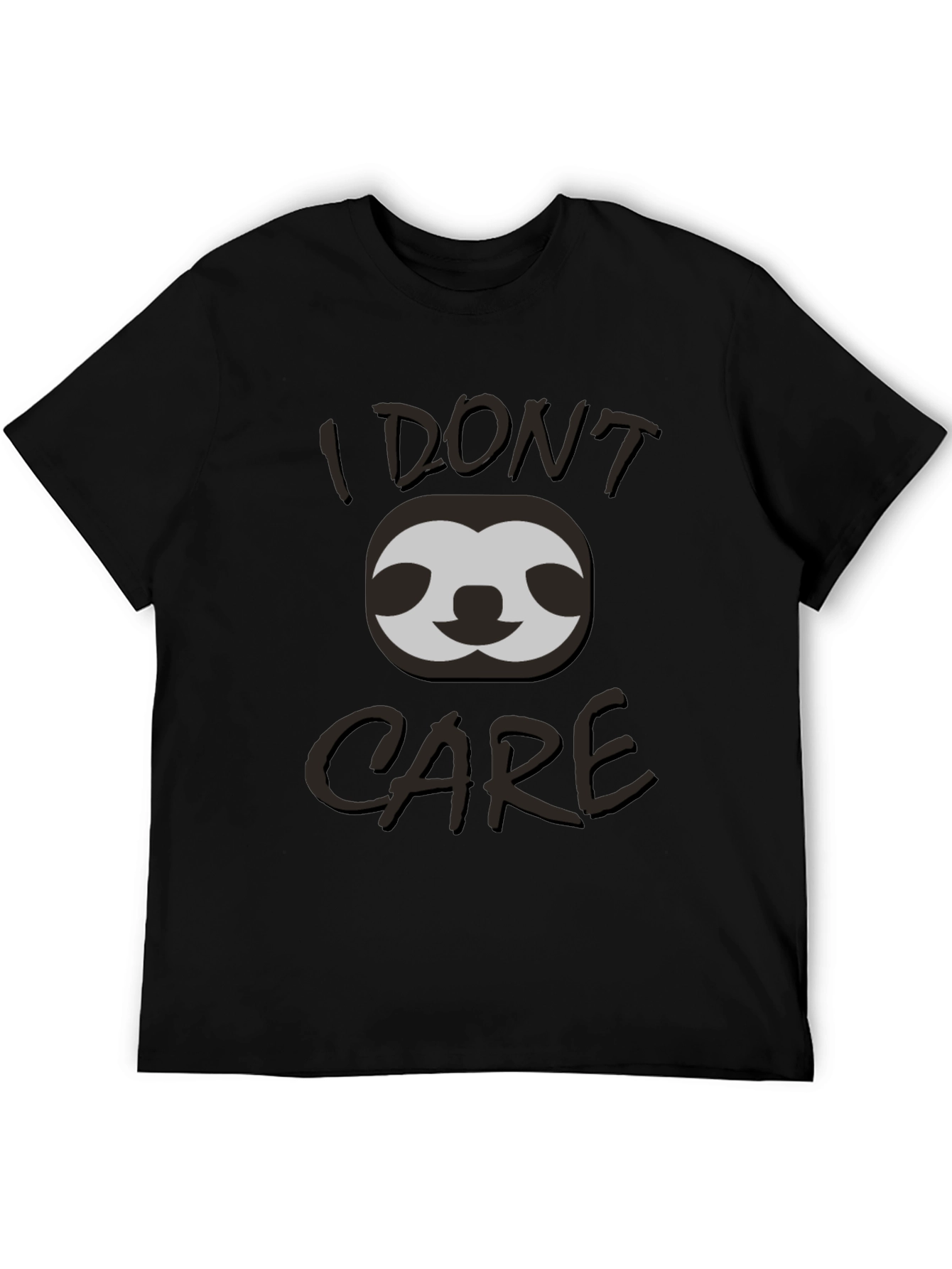 Black I Don't Care Sloth Graphic T-Shirt view 5