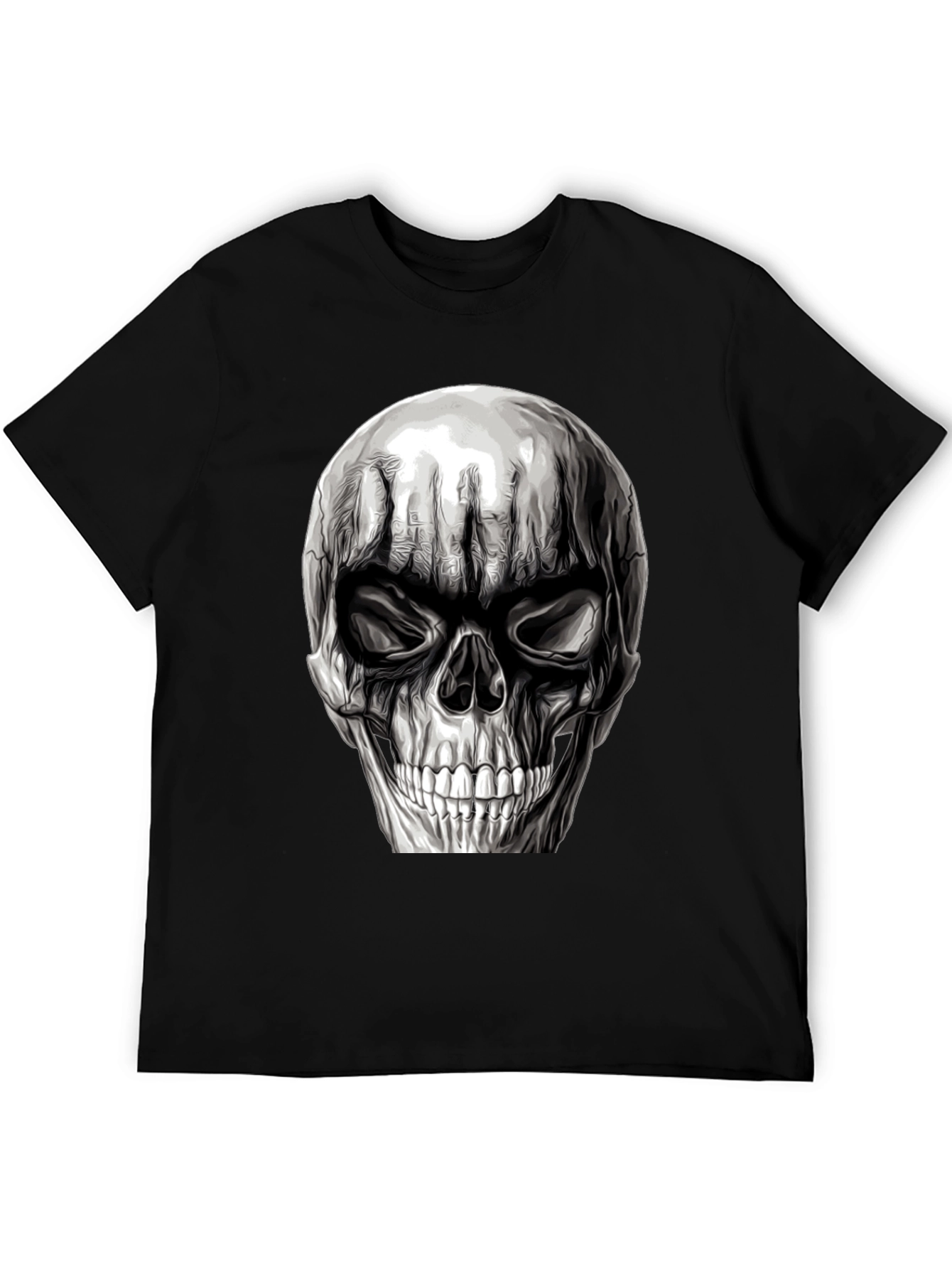 Black Skull Graphic T-Shirt - Men's Black Tee view 5