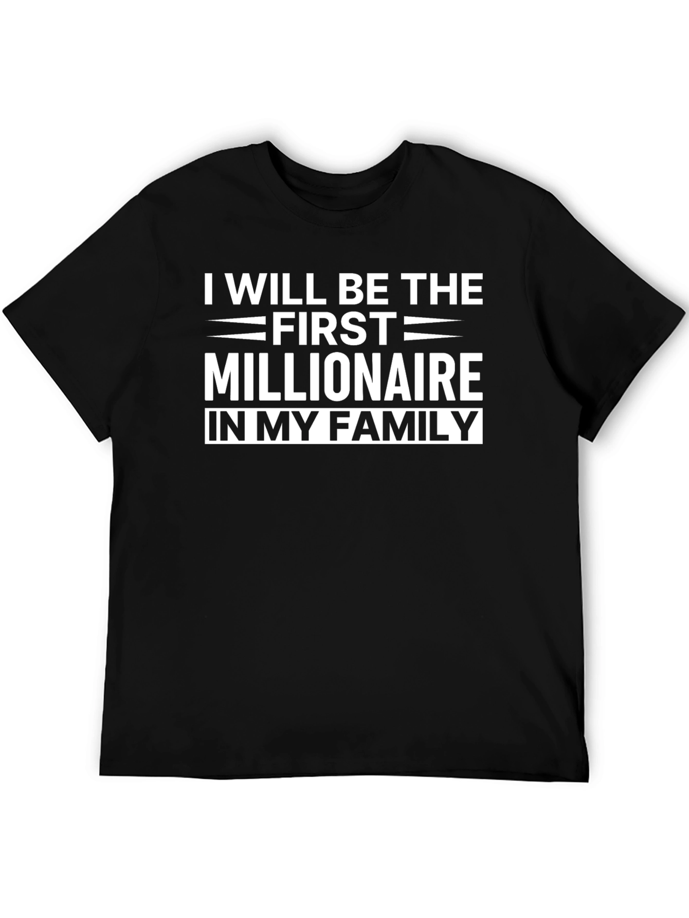 Black First Millionaire in My Family Black T-Shirt view 5