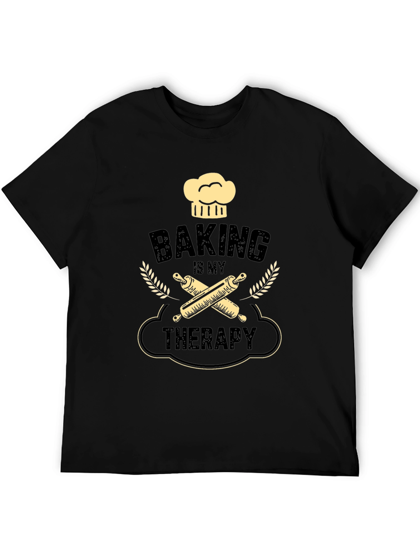 Black Baking Is My Therapy Graphic T-Shirt view 5