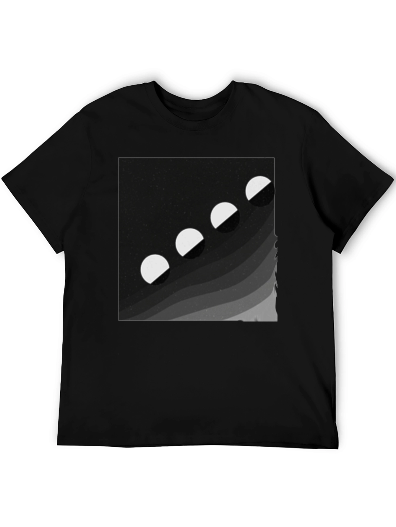 Black Lunar Phase Graphic Tee - Black Cotton Comfort view 5