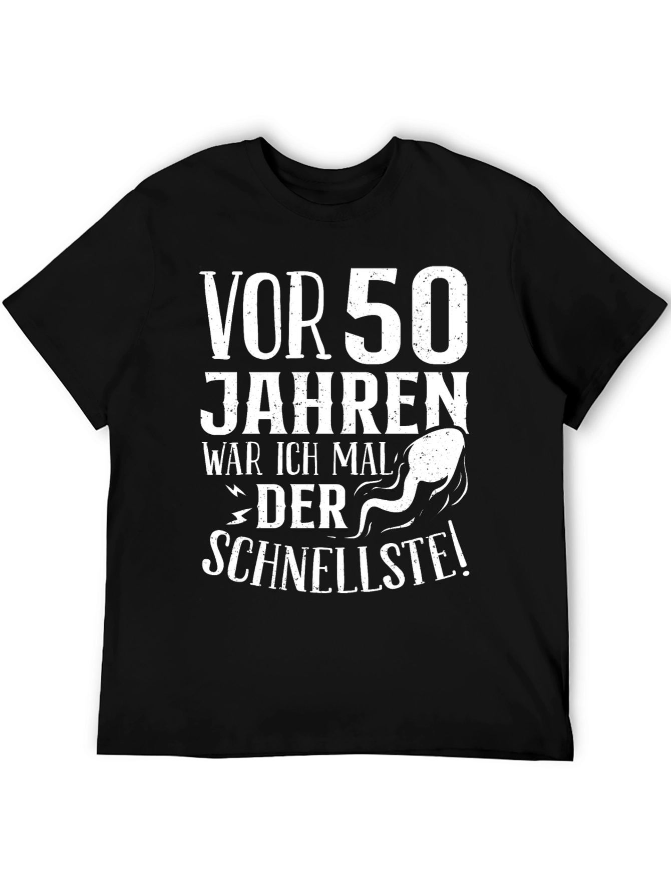 Black Funny 50th Birthday "Vor 50 Jahren" T-Shirt view 5
