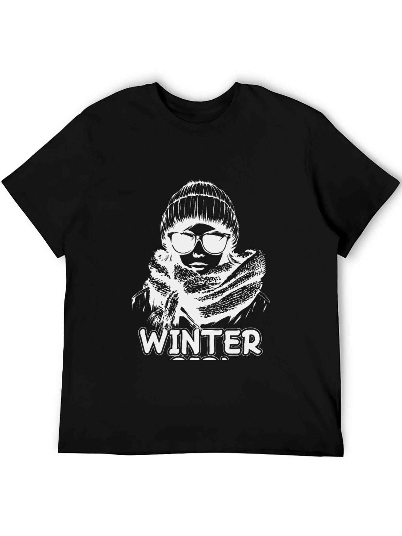 Winter Graphic Black Tee - Stylish Unisex Fashion - 5