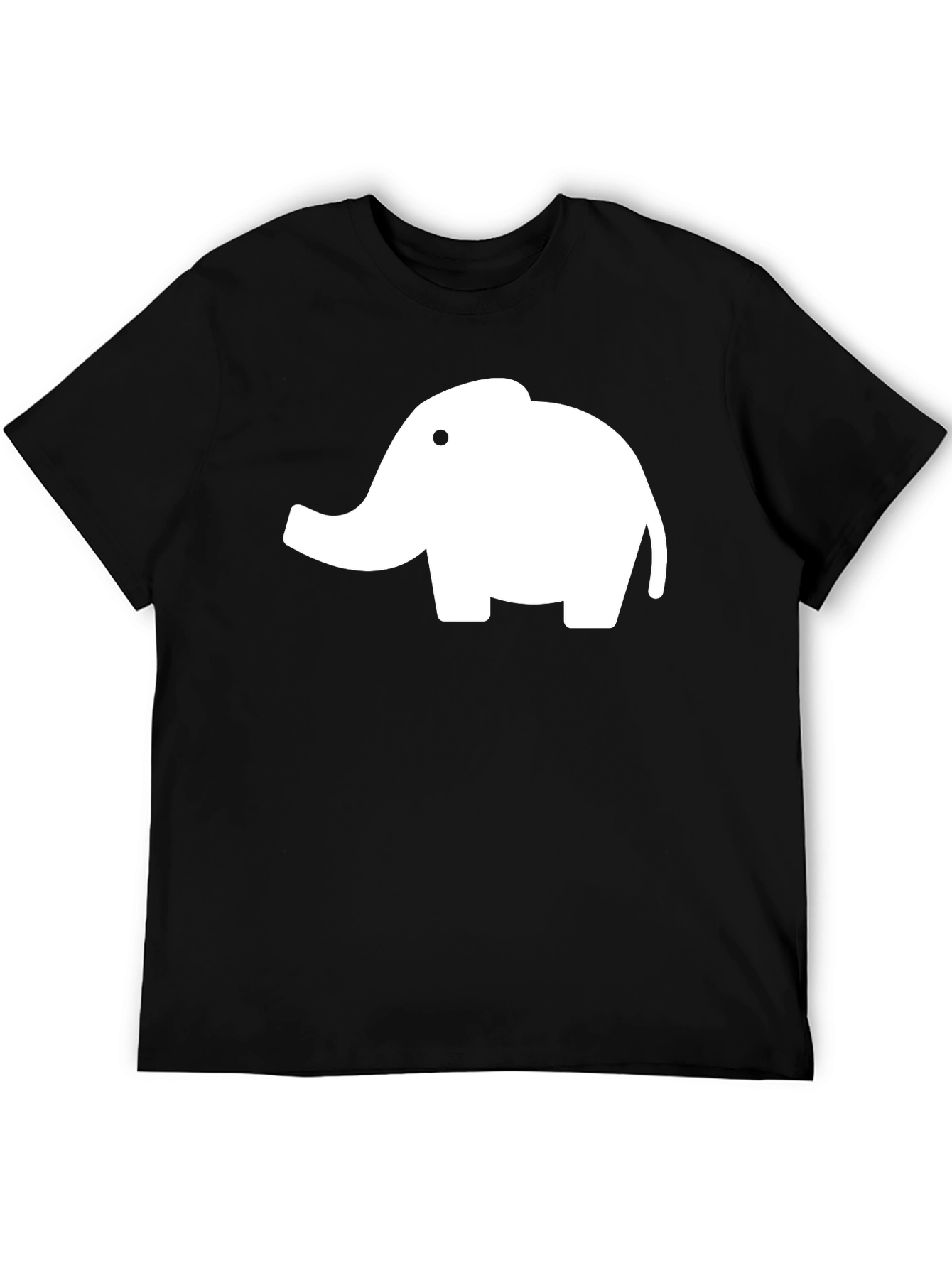 Black Elephant Graphic Tee - Black Cotton T-Shirt view 5