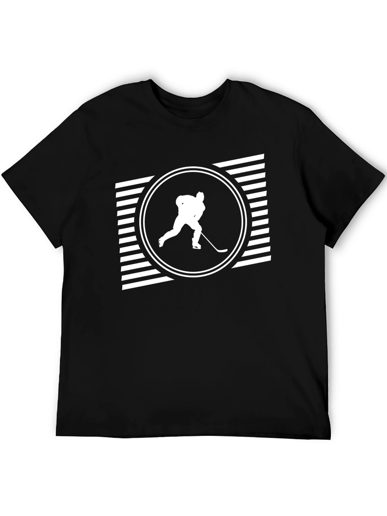 Black Hockey Player Graphic T-Shirt - Stylish Black Tee view 5