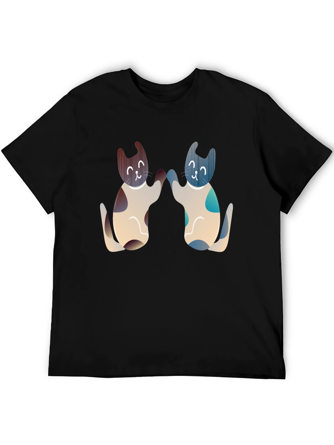 Black Cute Cats High Five Graphic Tee - Black view 5