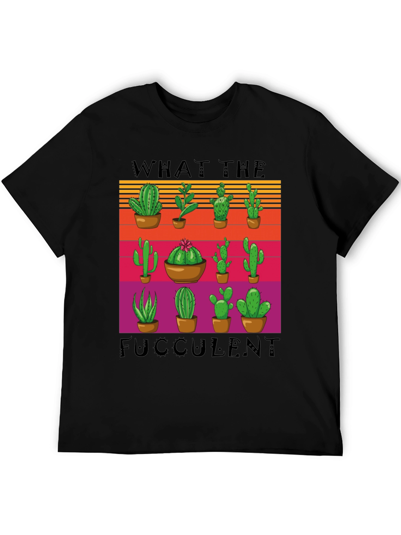 Black What the Fucculent T-Shirt view 5