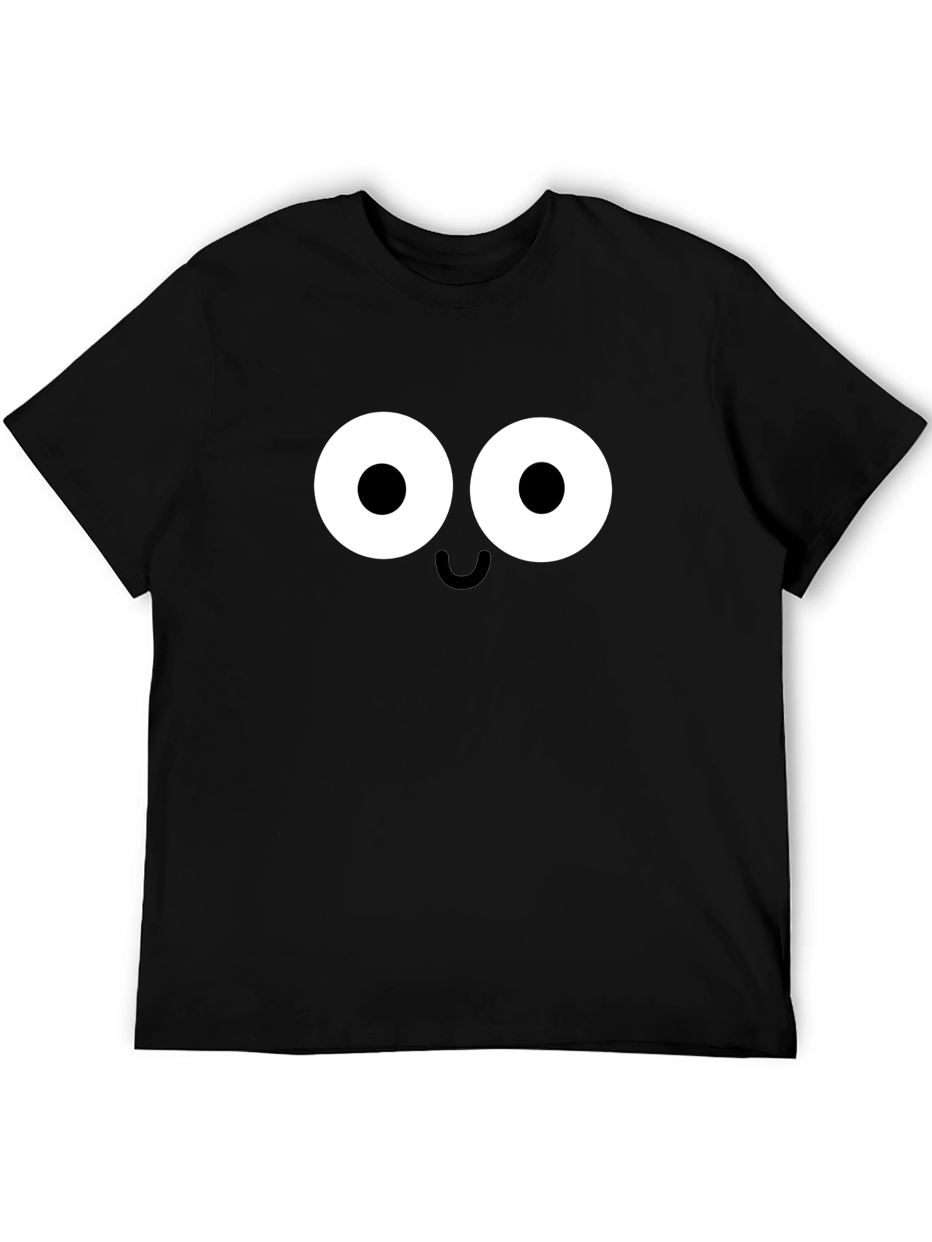 Black Funny Googly Eyes Black T-Shirt - Soft Cotton Tee view 5