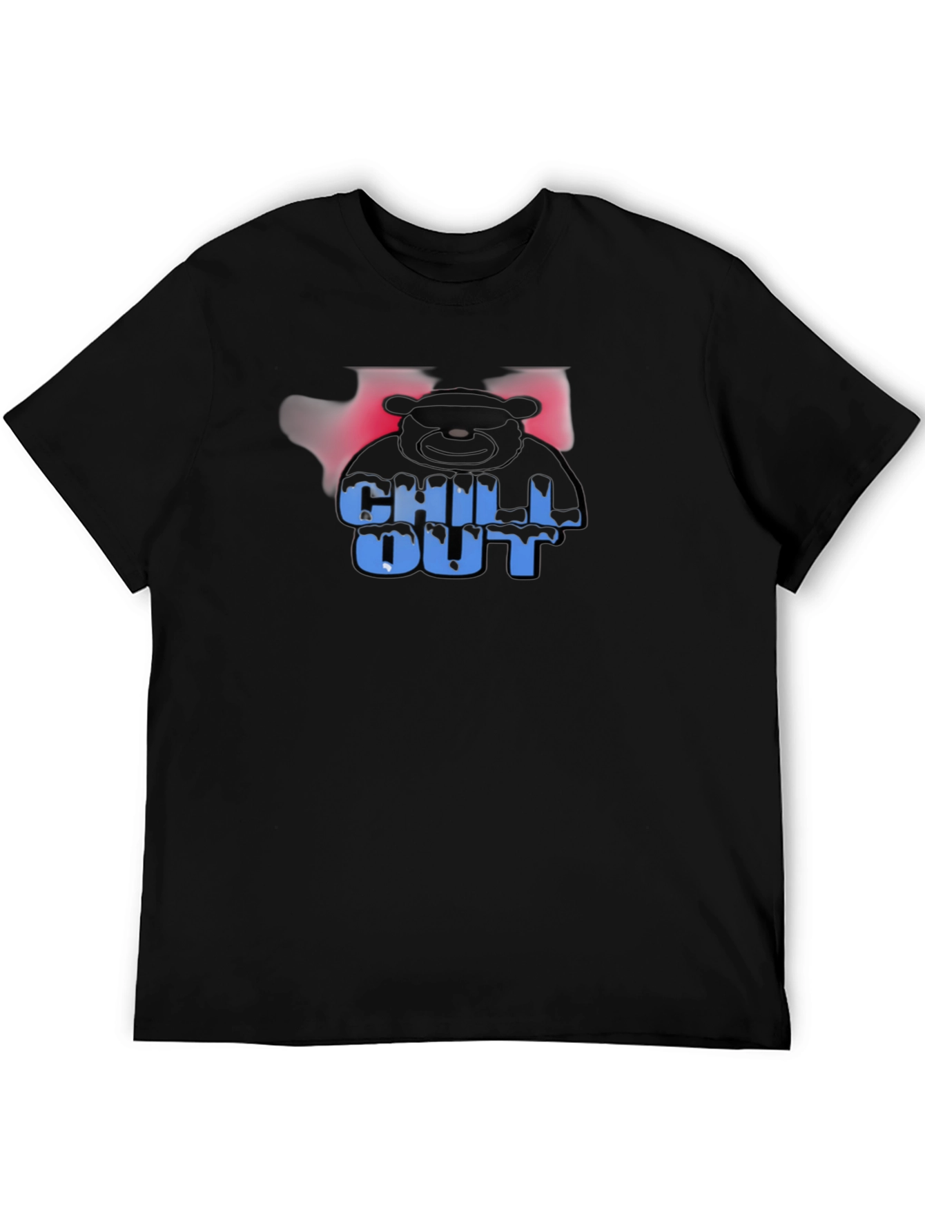 Black Chill Out Bear Graphic Black T-Shirt view 5