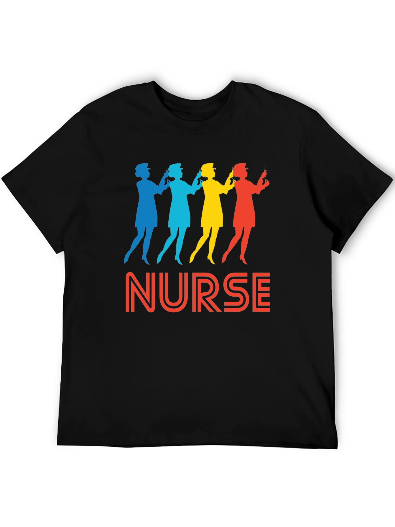 Black Nurse Silhouette Graphic Tee - Retro Style view 5