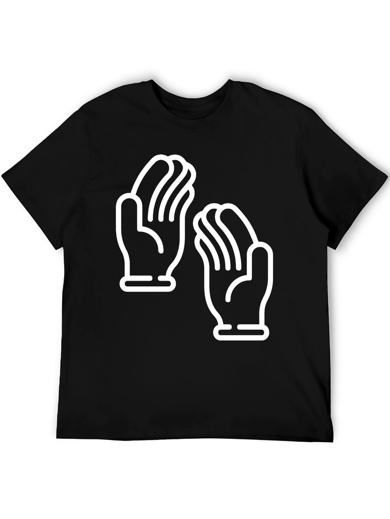 Black Clapping Hands Graphic Tee - Unisex Black T-Shirt view 5