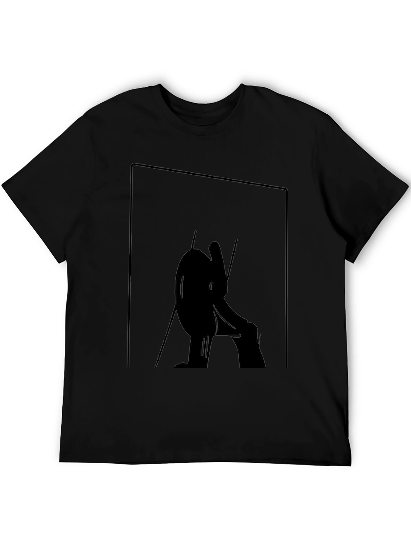 Black Abstract Silhouette Graphic Tee - Black view 5