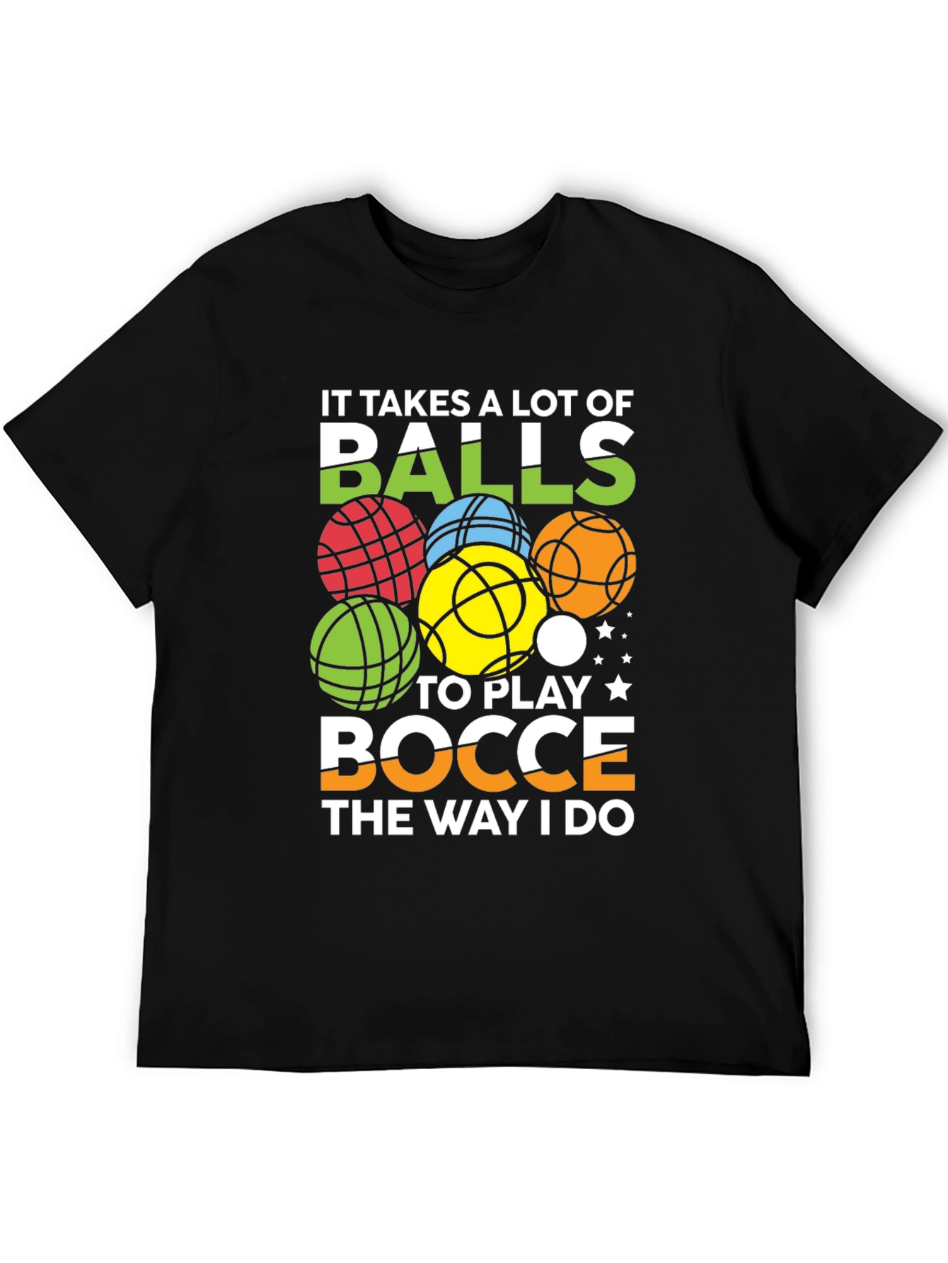 Black Bocce Balls Graphic Tee - It Takes Balls view 5