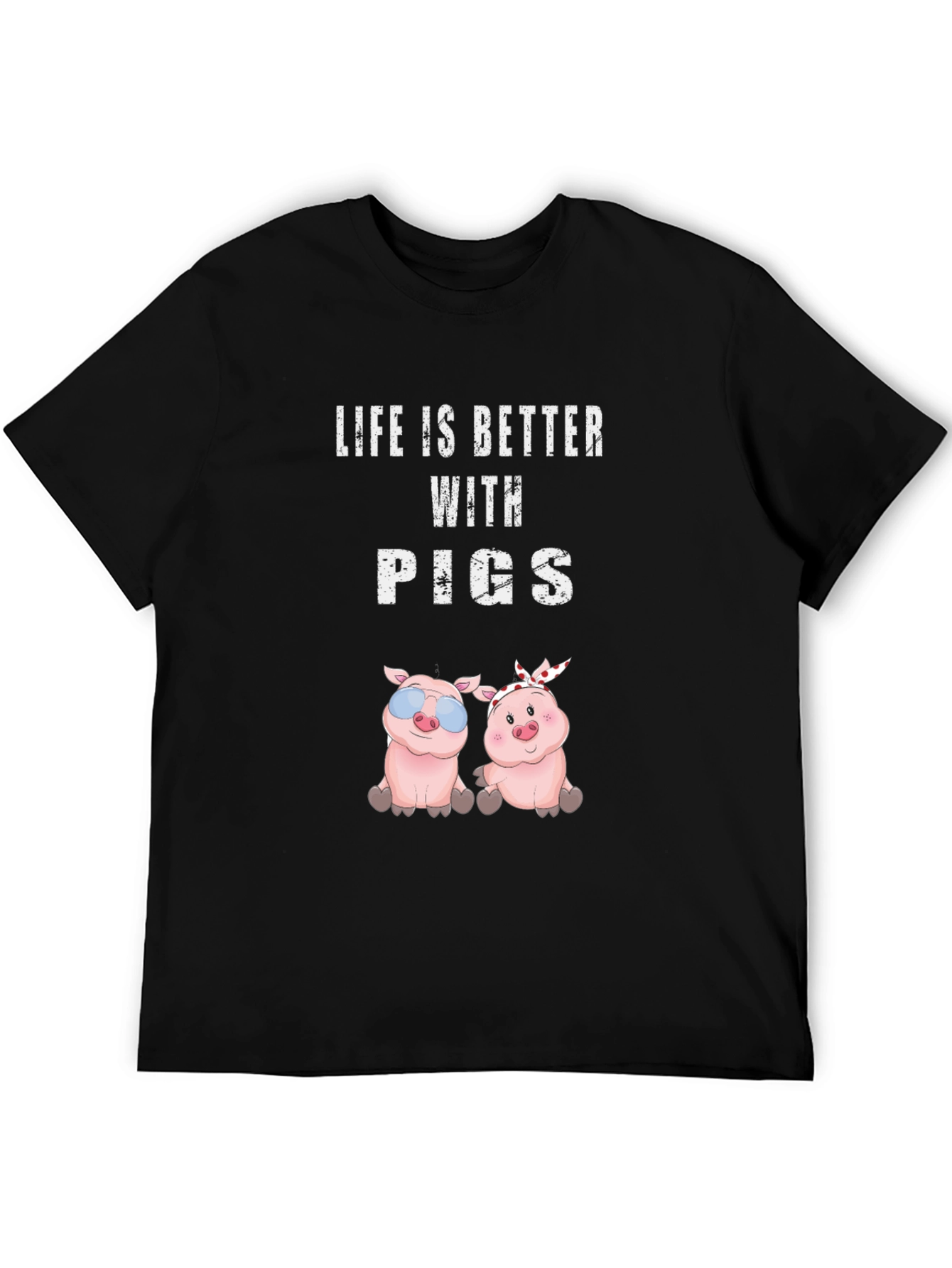 Black Life is Better with Pigs T-Shirt view 5