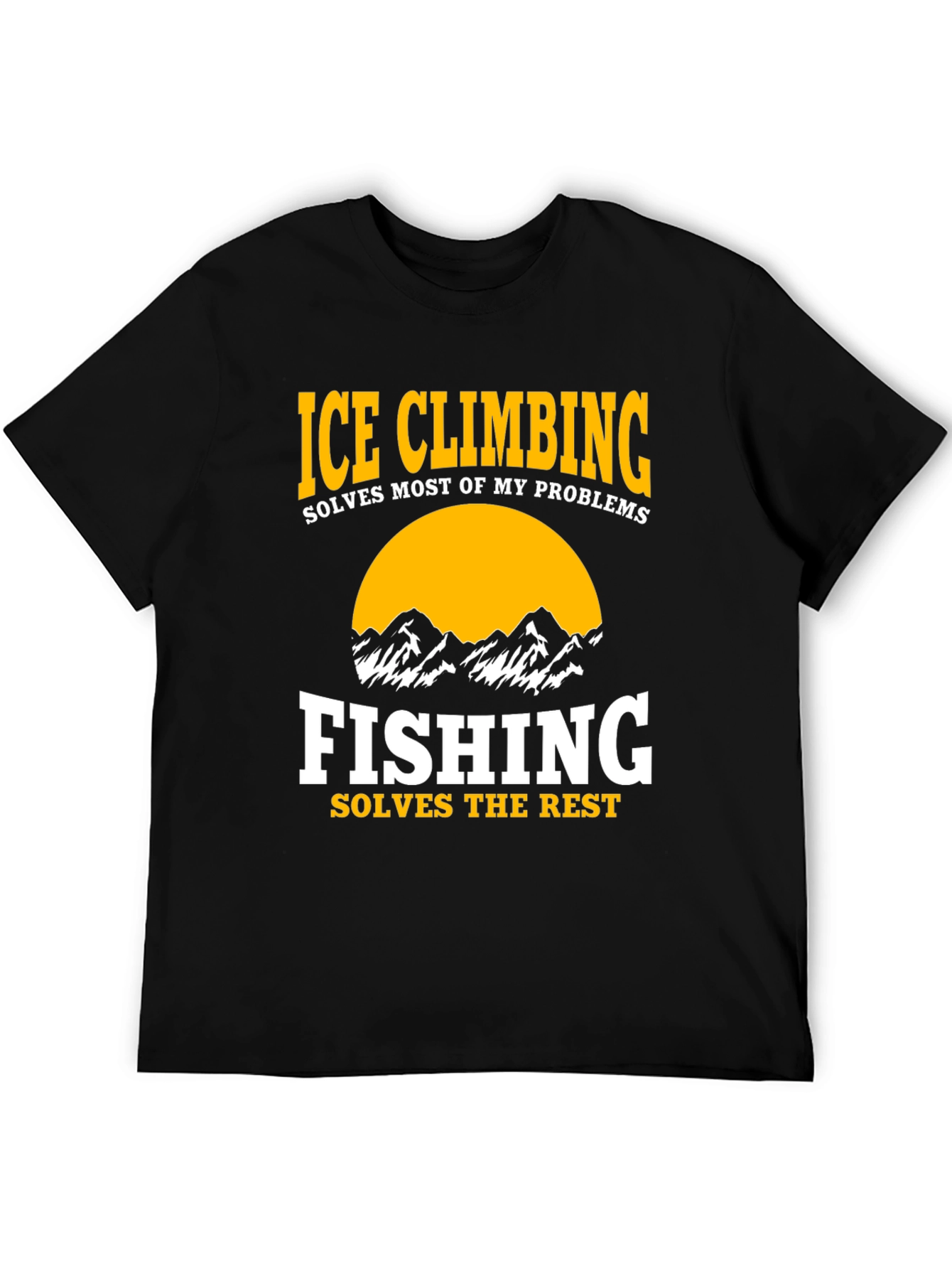 Black Ice Climbing & Fishing Graphic T-Shirt view 5