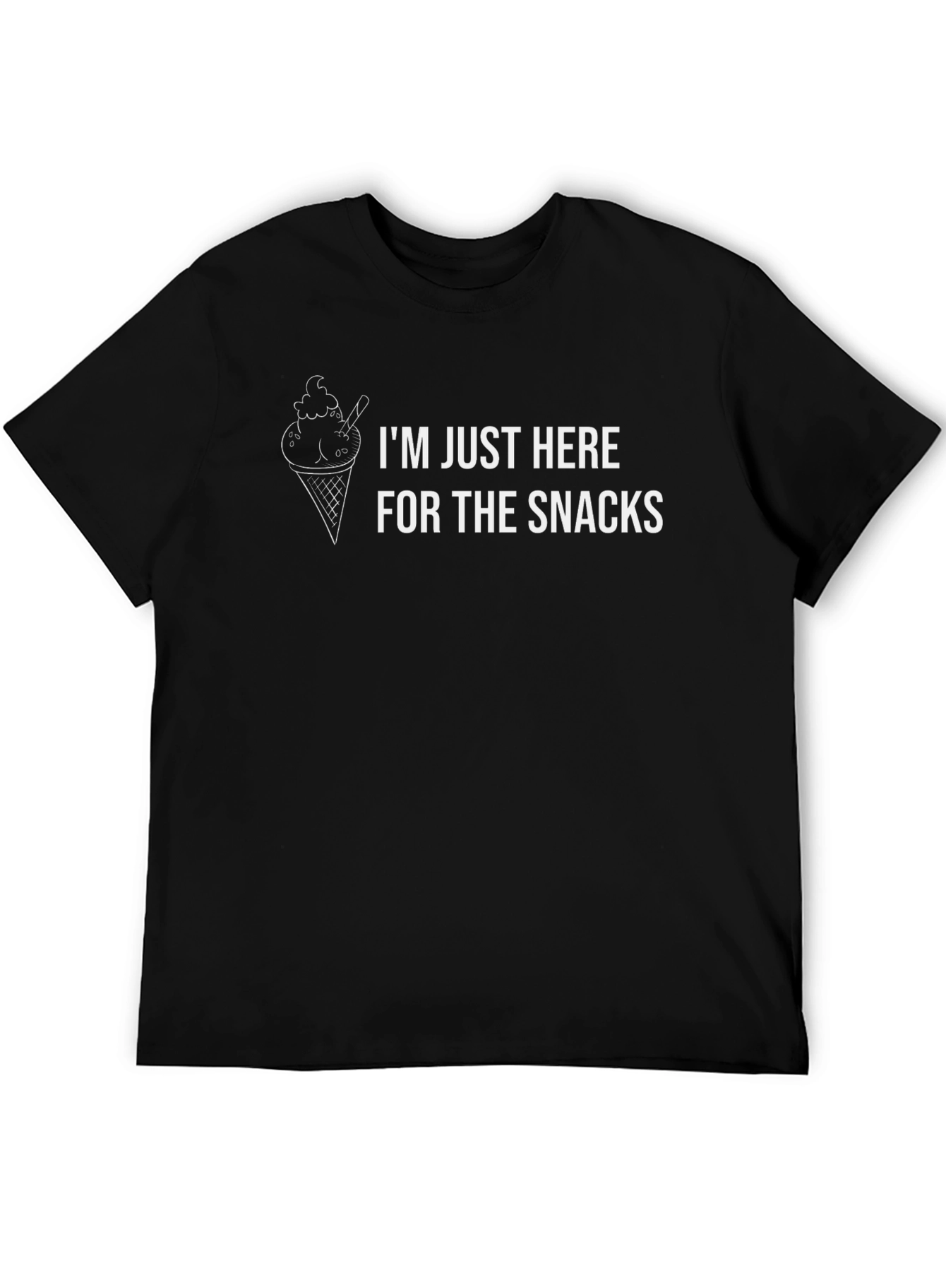 Black Snacks T-Shirt - Black Cotton Tee view 5