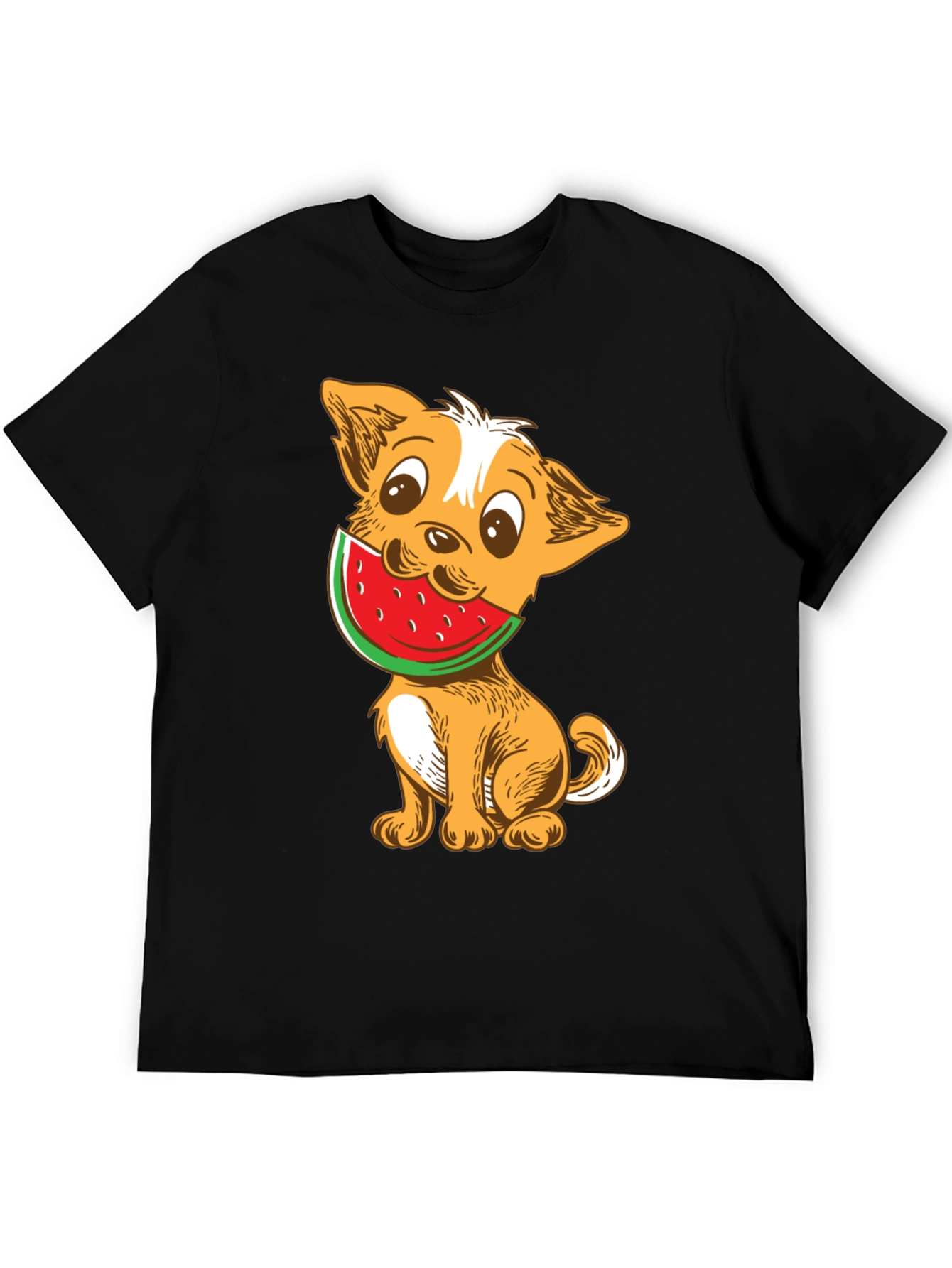 Black Dog with Watermelon Graphic T-Shirt view 5