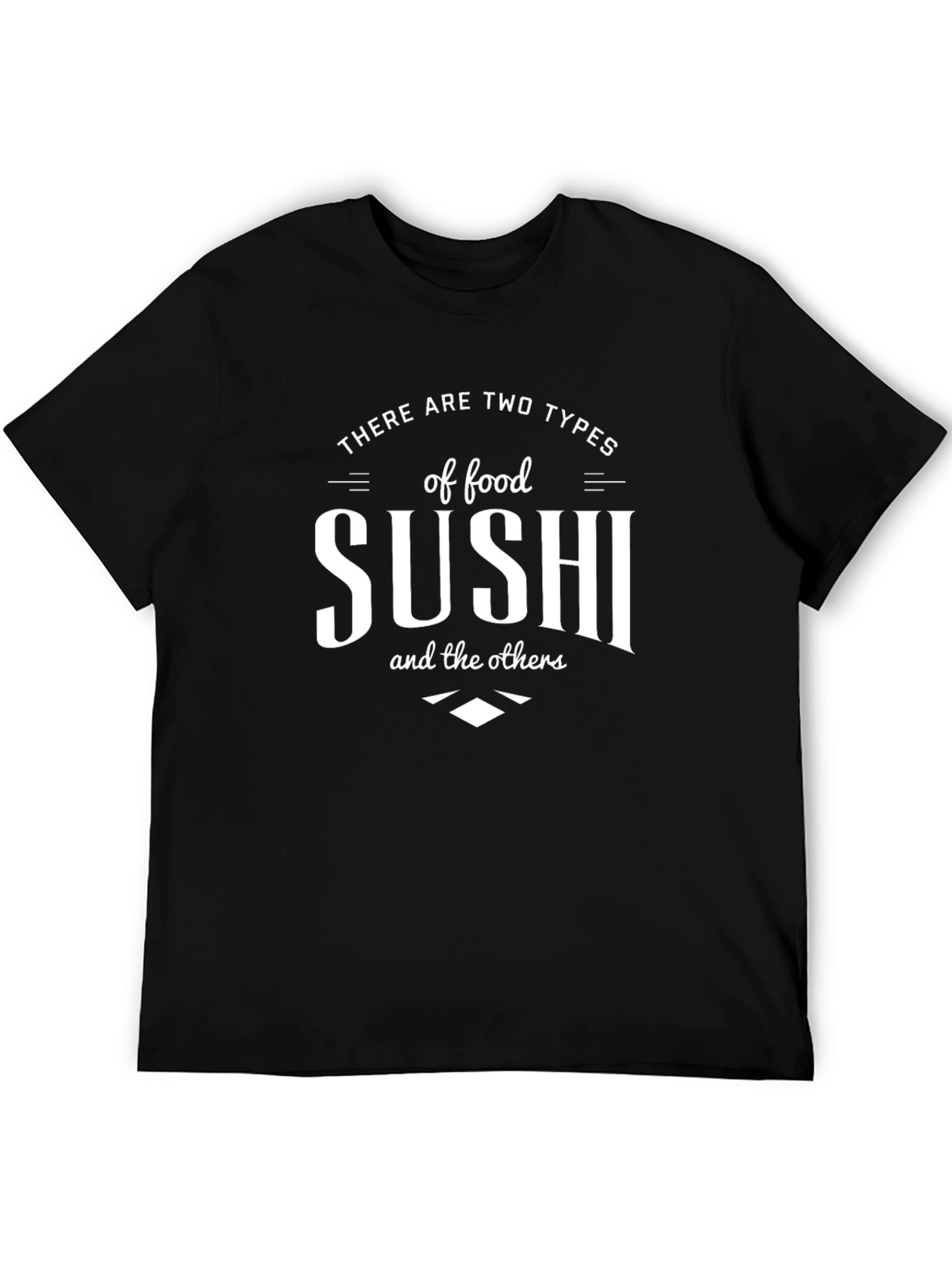 Black Sushi Lover T-Shirt - Two Types of Food view 5