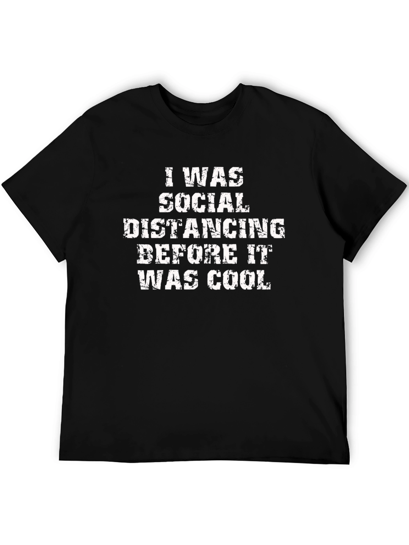 Black Social Distancing Cool T-Shirt view 5