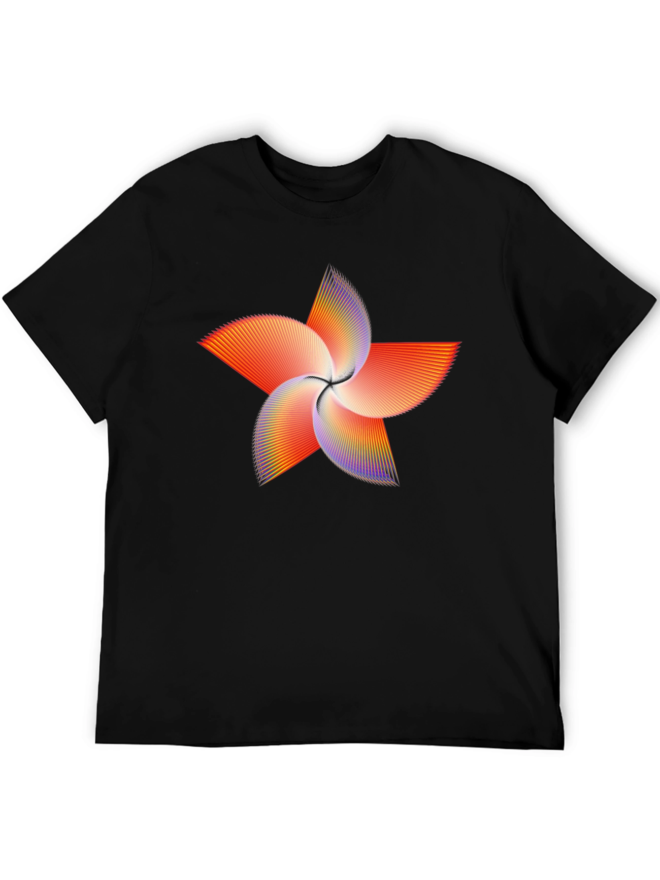 Black Abstract Starburst Graphic Tee - Black view 5