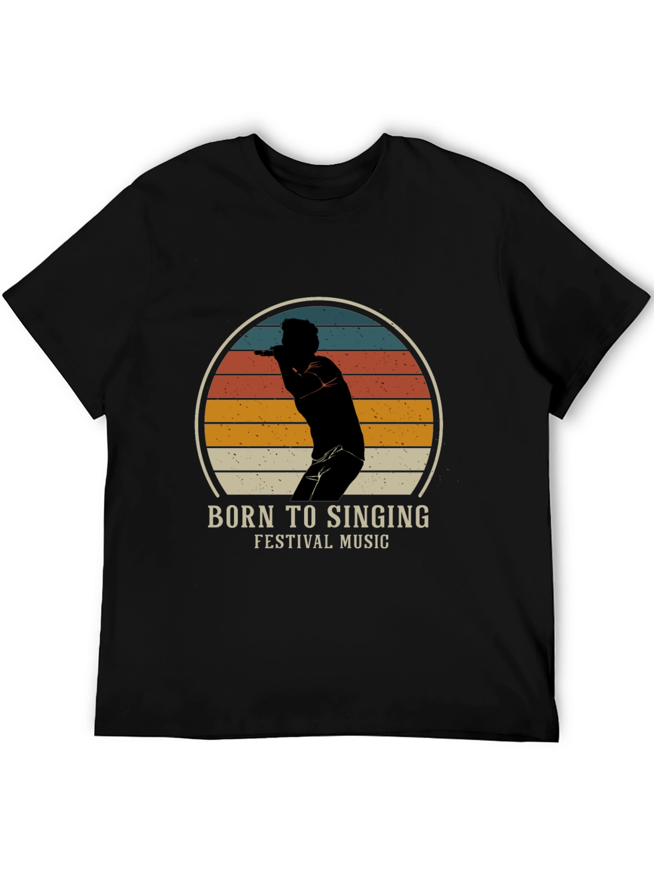 Black Born to Sing T-Shirt - Festival Music view 5