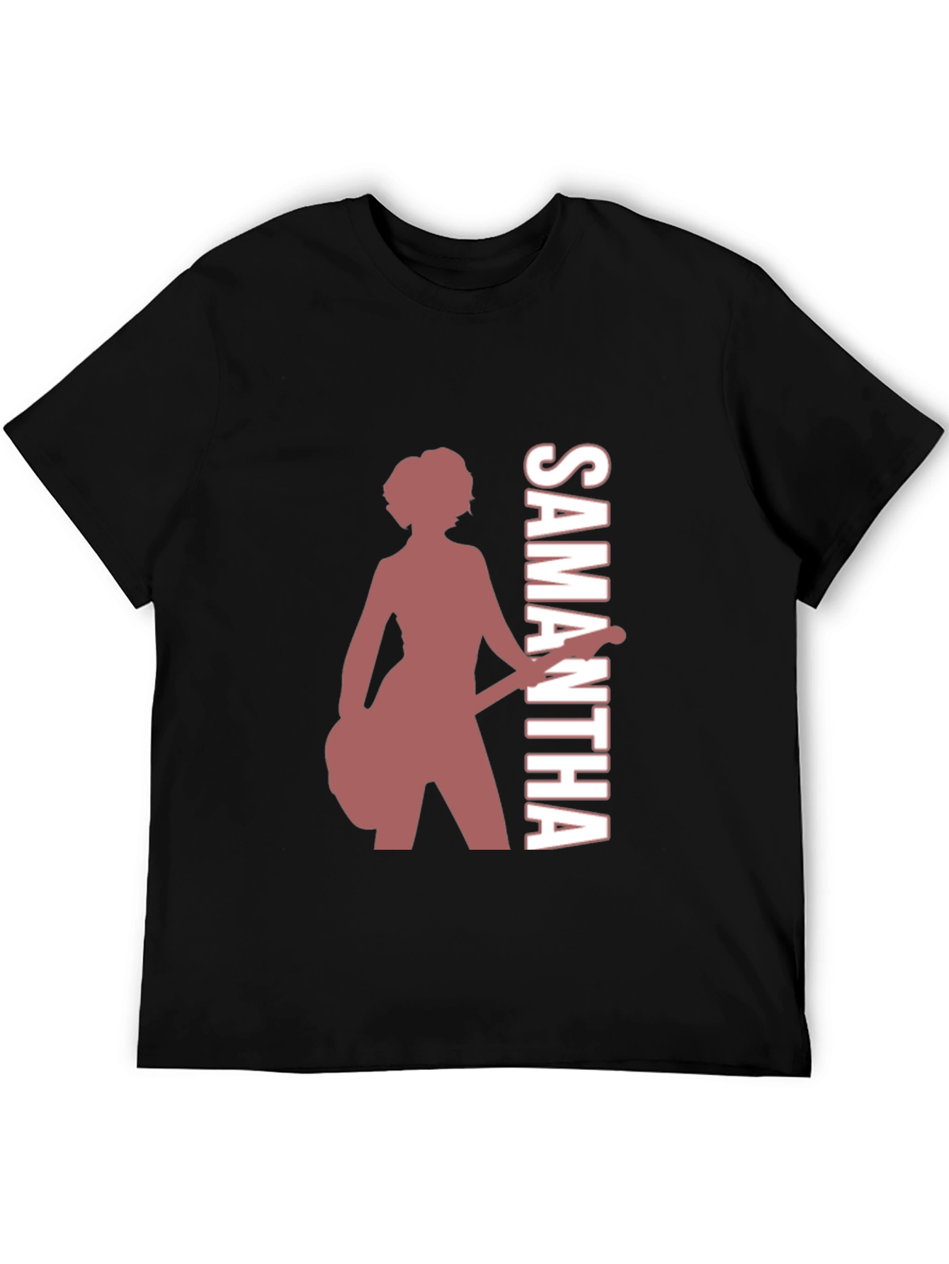 Black Samantha Guitar Player Graphic Tee view 5