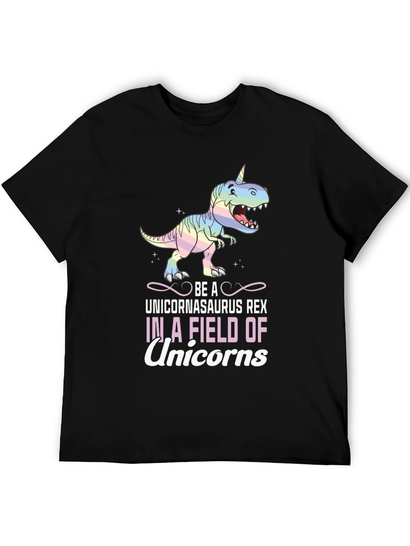 Black Unicornasaurus Rex Graphic T-Shirt view 5