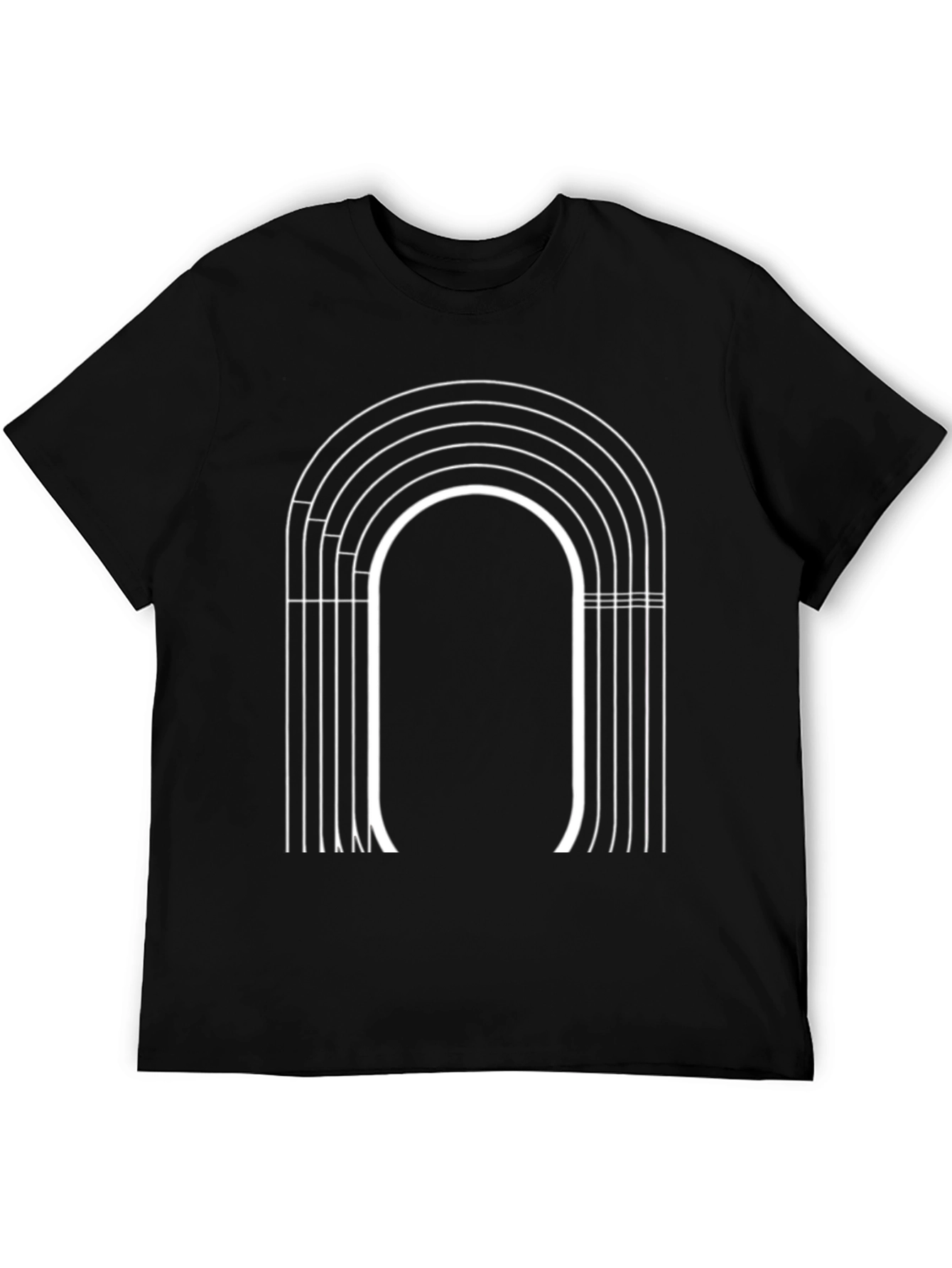Black Retro Track Graphic Tee - Black Cotton Blend view 5